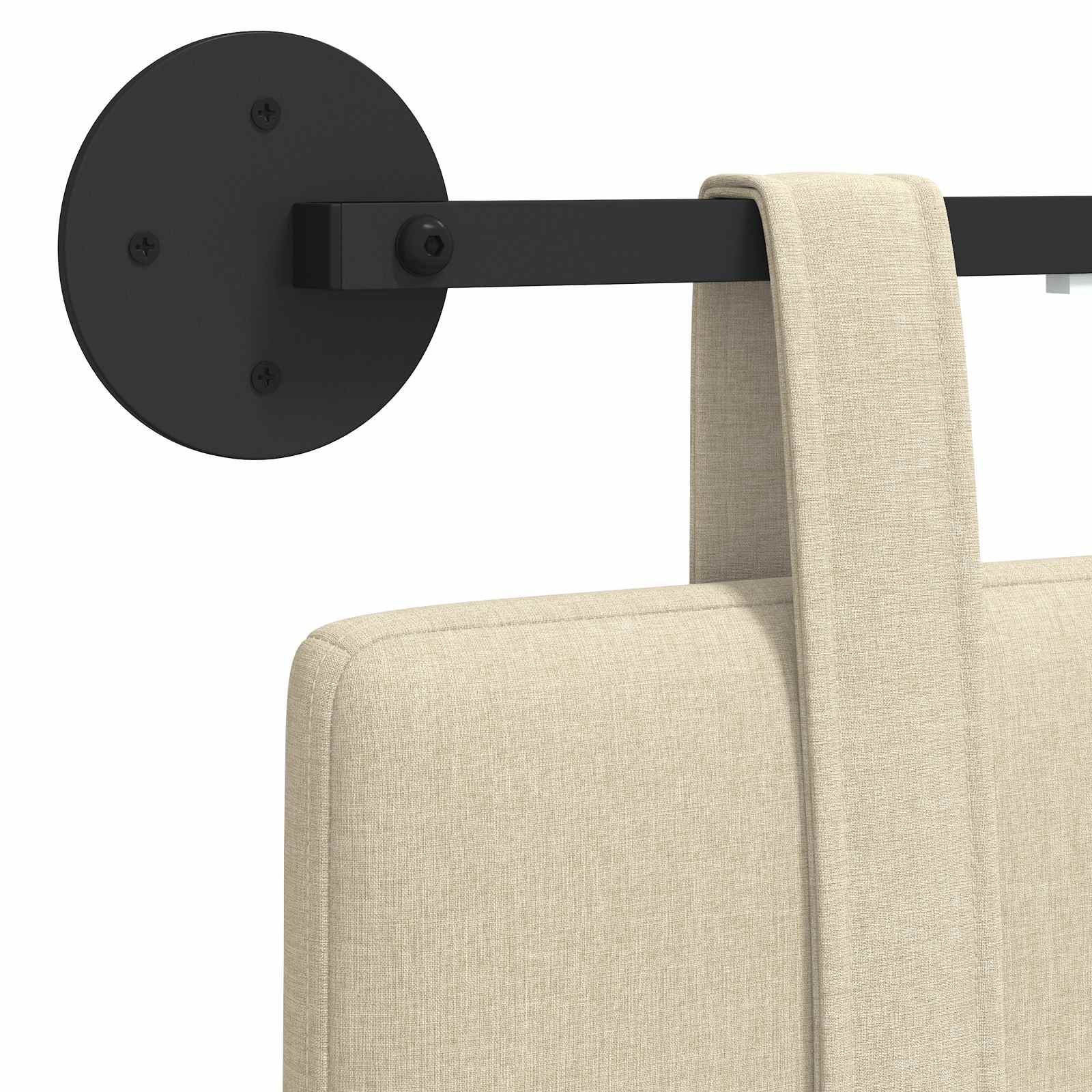 Tête de lit suspendue Avec lumière LED Crème Tissu - XIOS