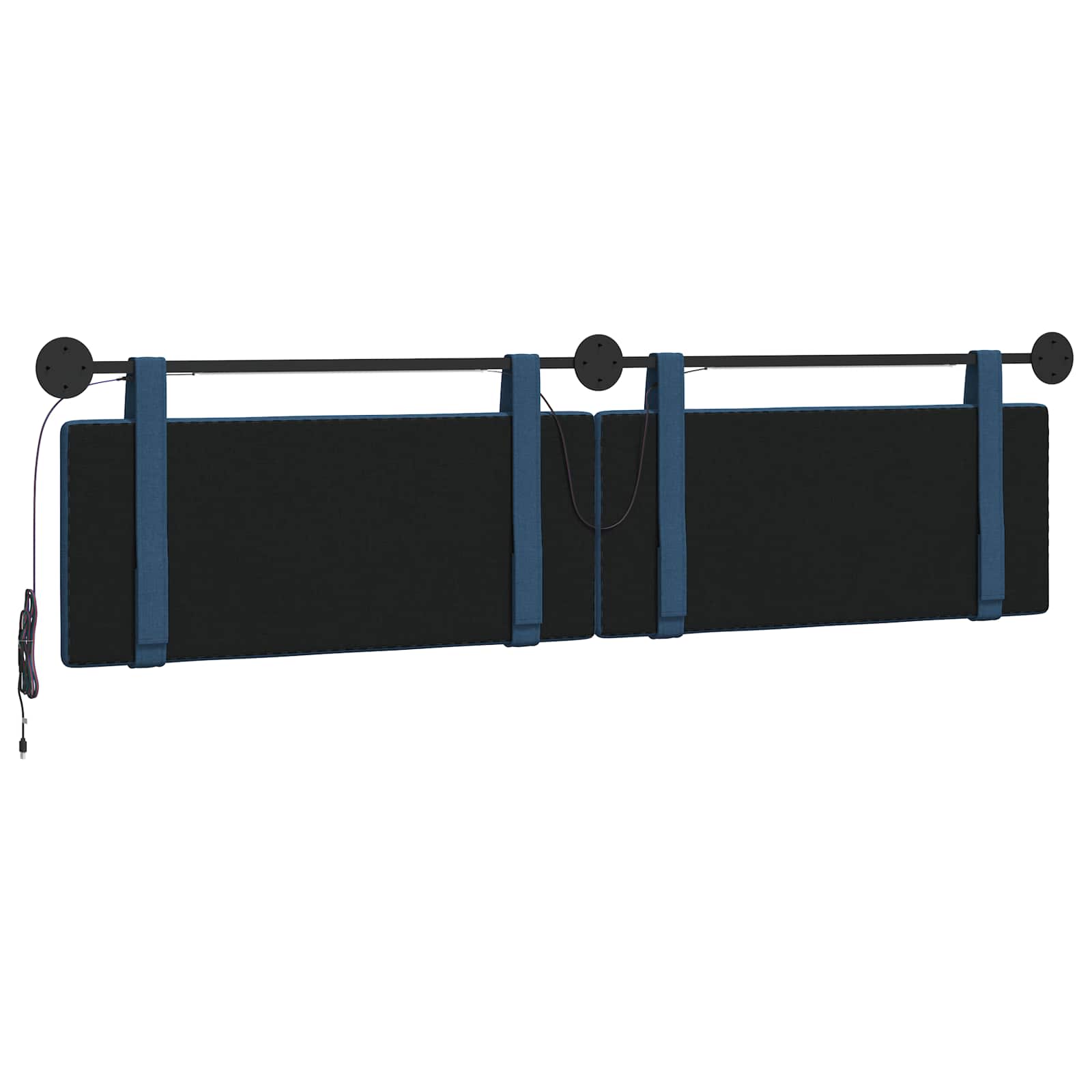 Tête de lit suspendue Avec lumière LED Bleu Tissu - XIOS