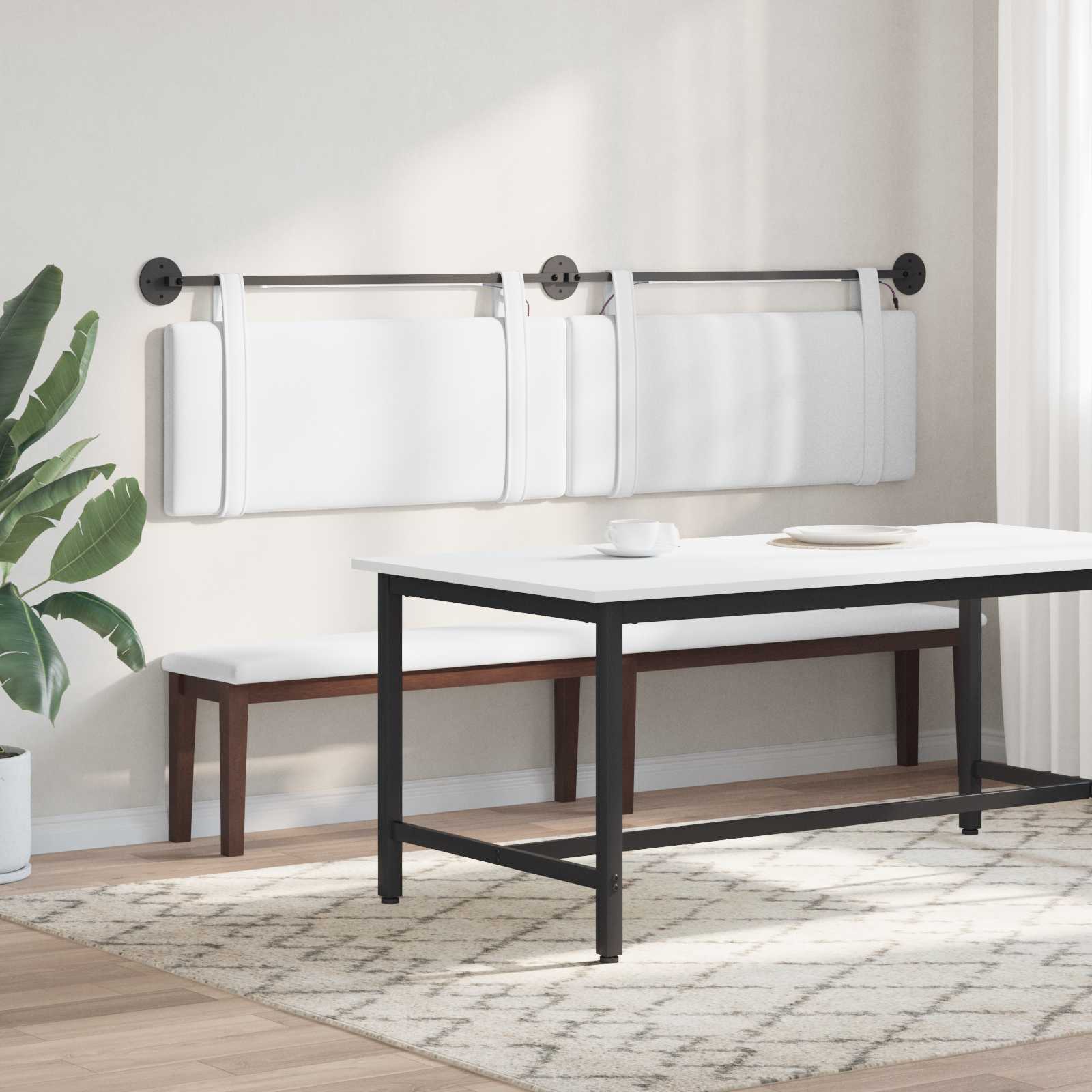 Tête de lit suspendue Avec lumière LED Blanc Tissu - XIOS