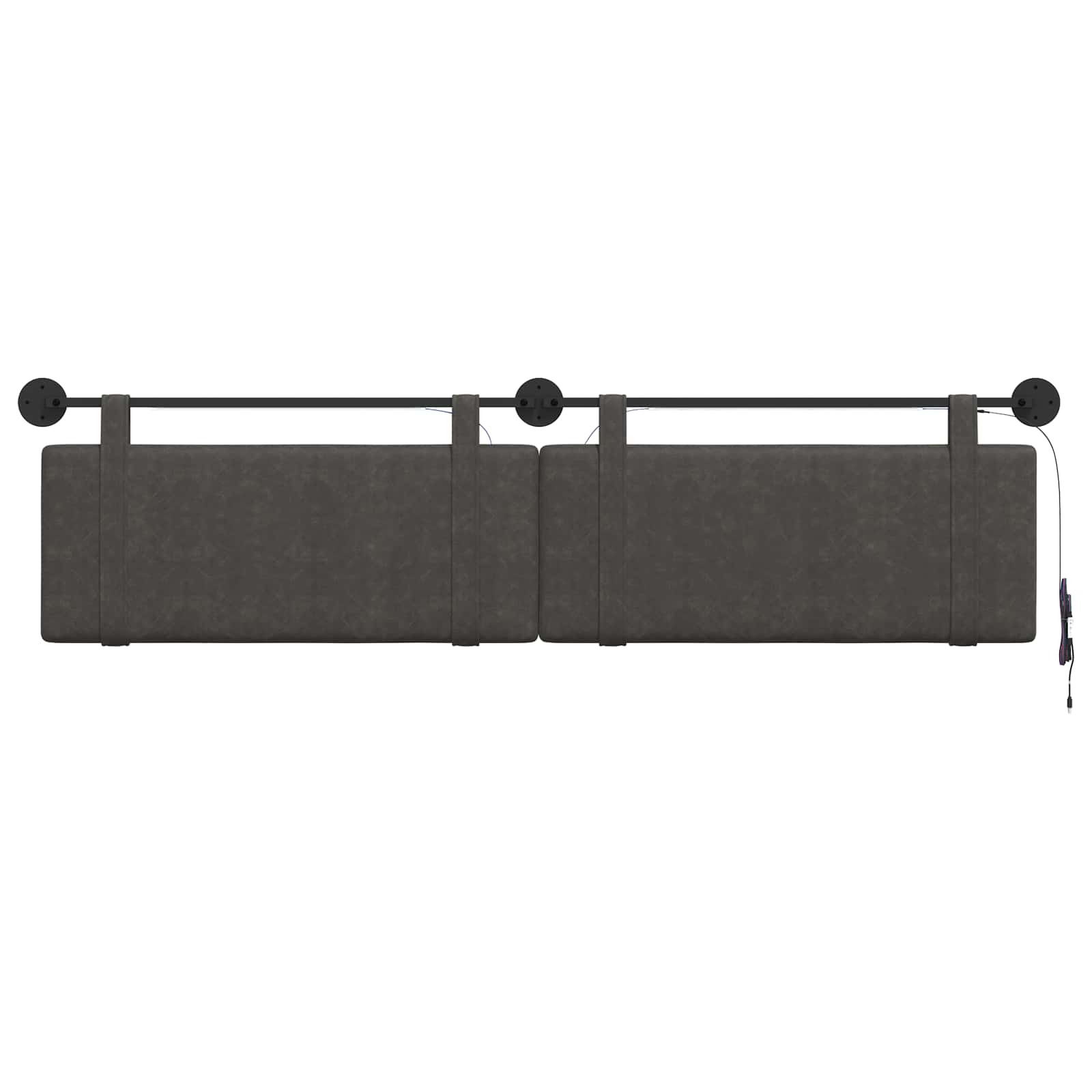 Tête de lit suspendue Avec lumière LED Noir PU antique - XIOS