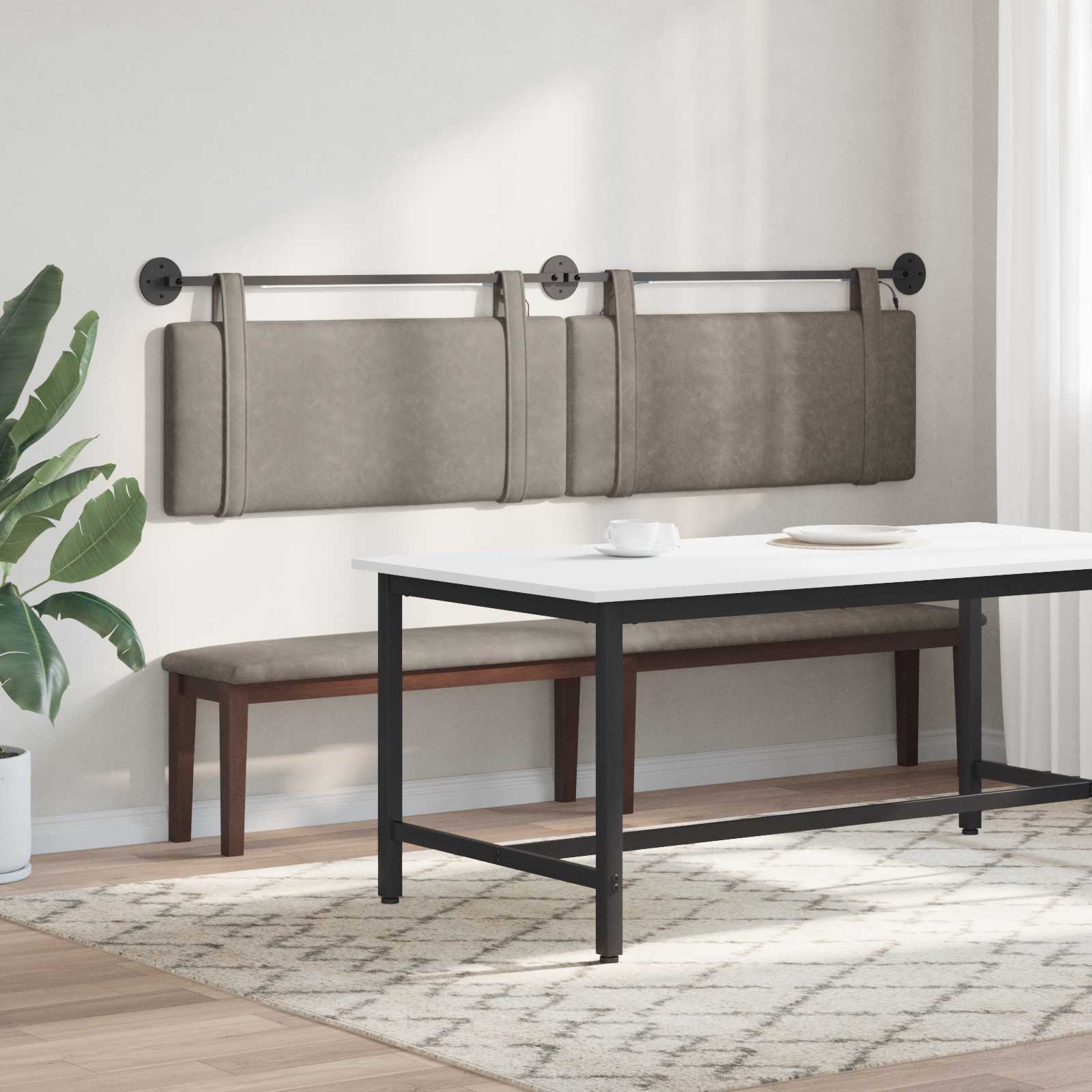 Tête de lit suspendue Avec lumière LED Gris PU antique - XIOS