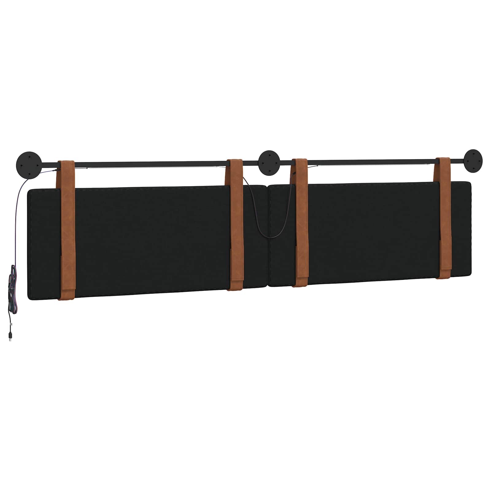 Tête de lit suspendue Avec lumière LED Noir PU antique - XIOS