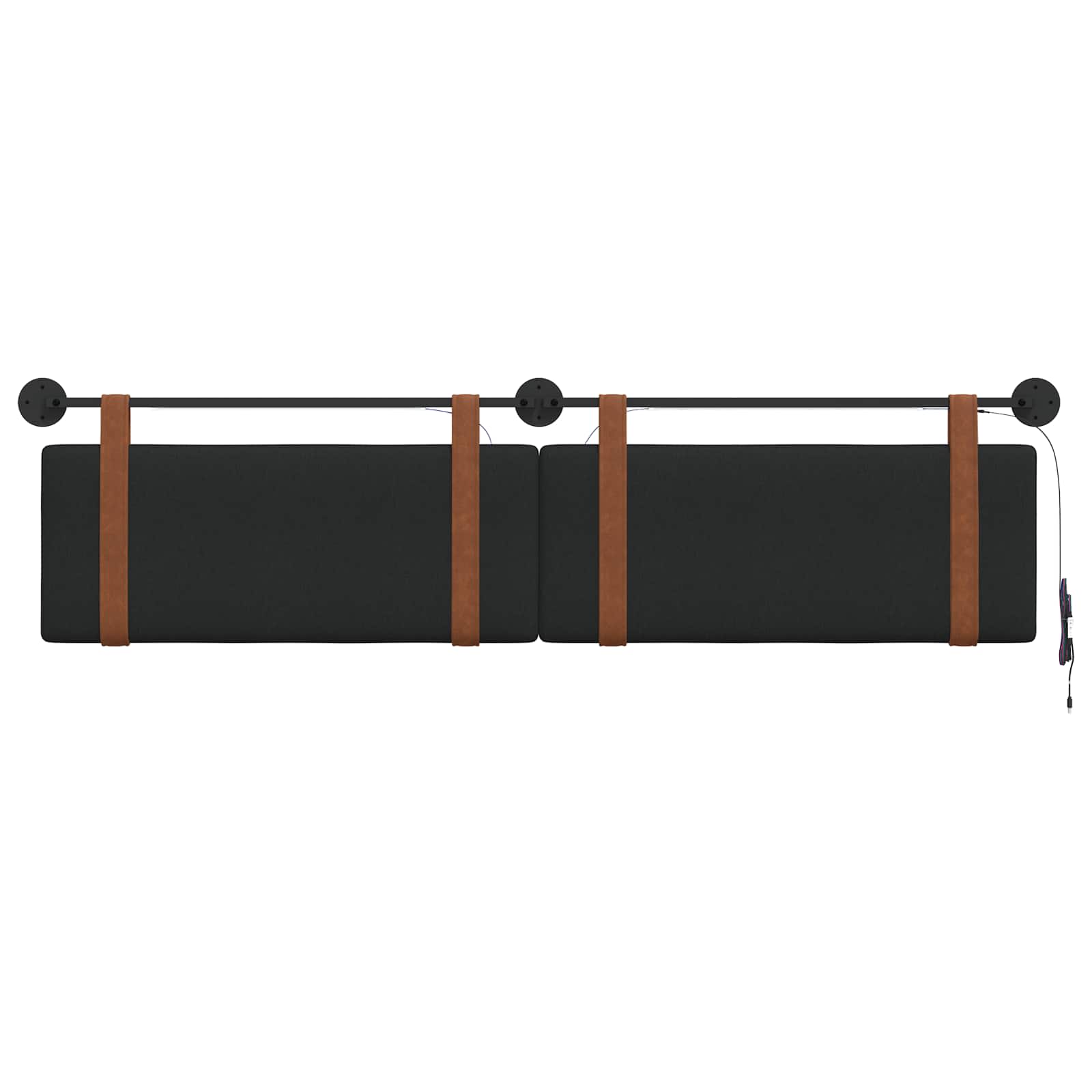 Tête de lit suspendue Avec lumière LED Noir PU antique - XIOS