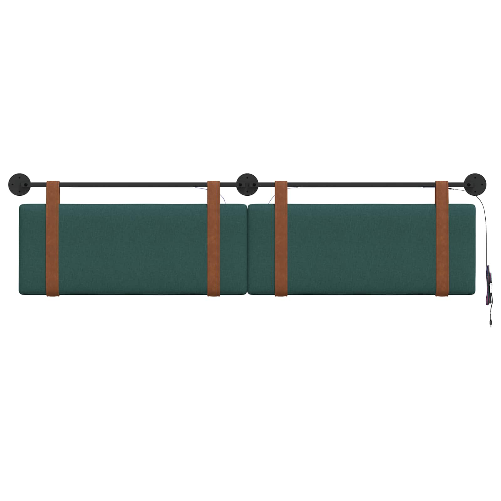 Tête de lit suspendue Avec lumière LED Vert foncé PU antique - XIOS
