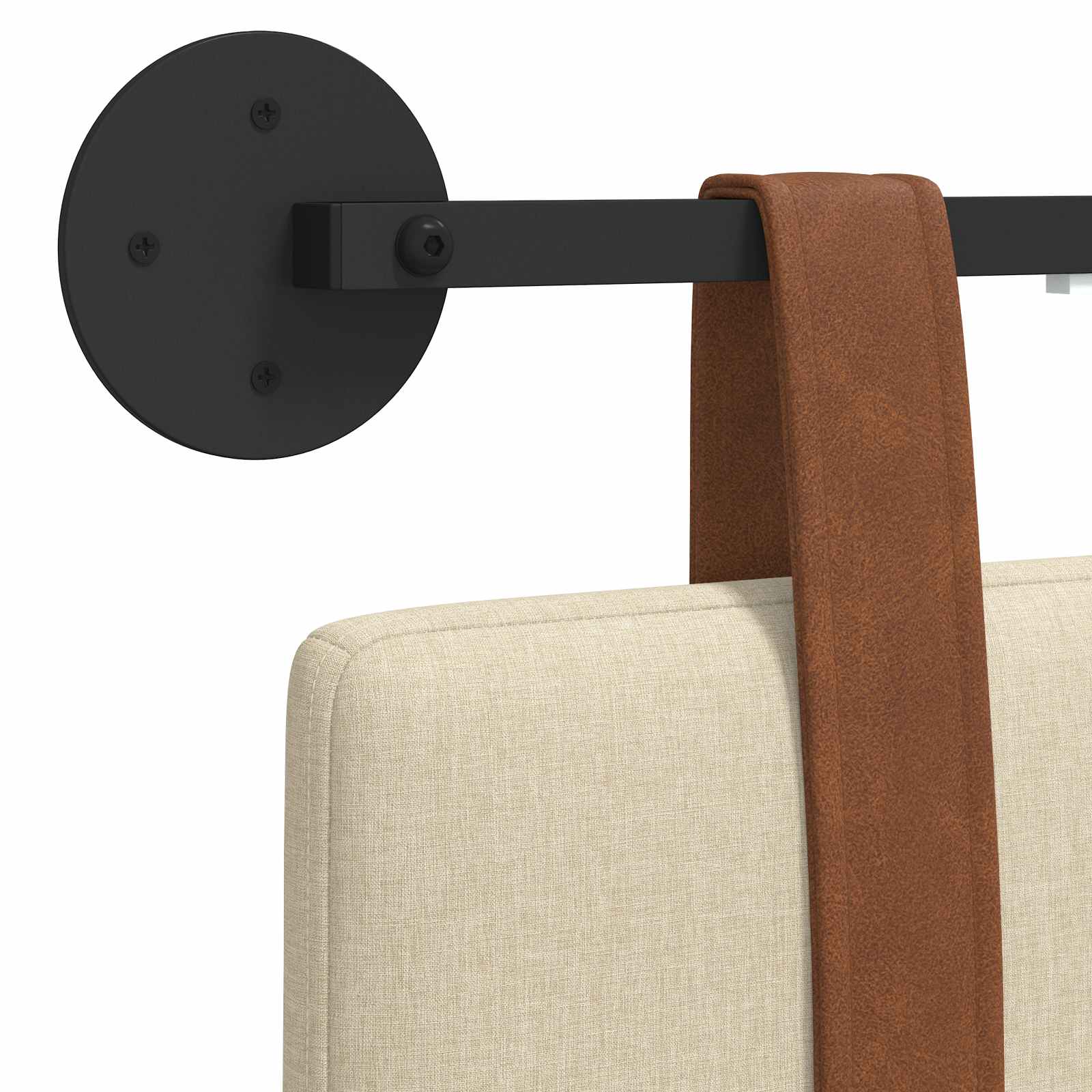 Tête de lit suspendue Avec lumière LED Crème PU antique - XIOS