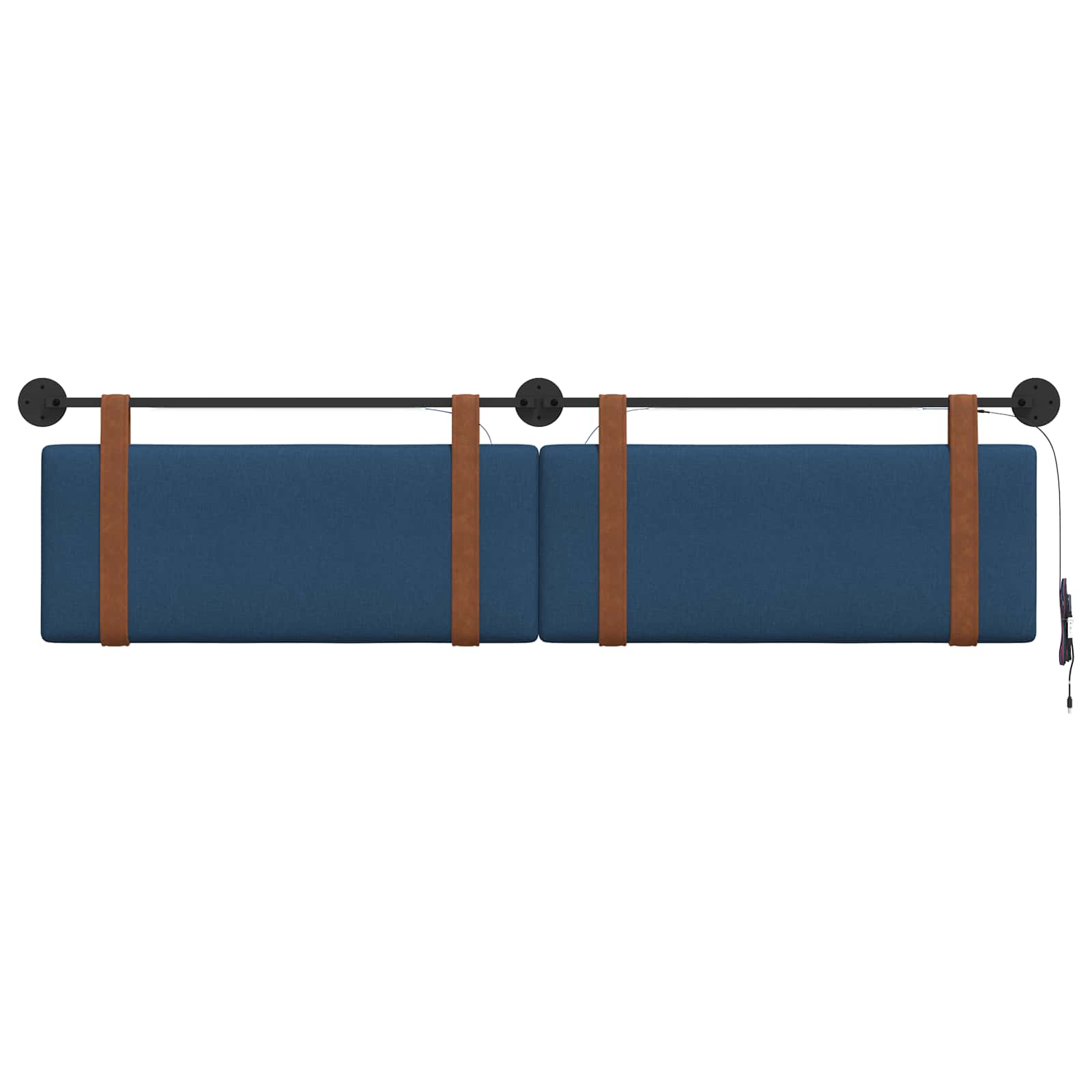Tête de lit suspendue Avec lumière LED Bleu PU antique - XIOS