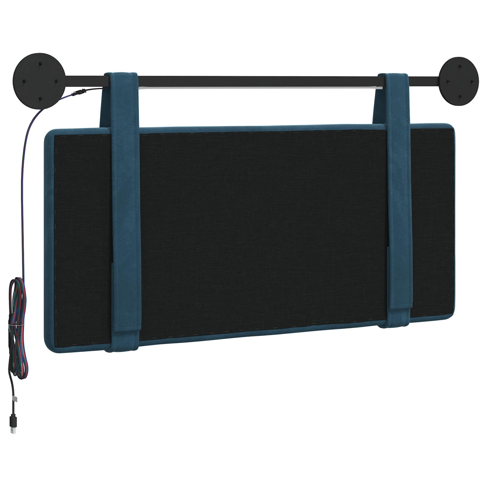 Tête de lit suspendue Avec lumière LED Bleu Velours - XIOS