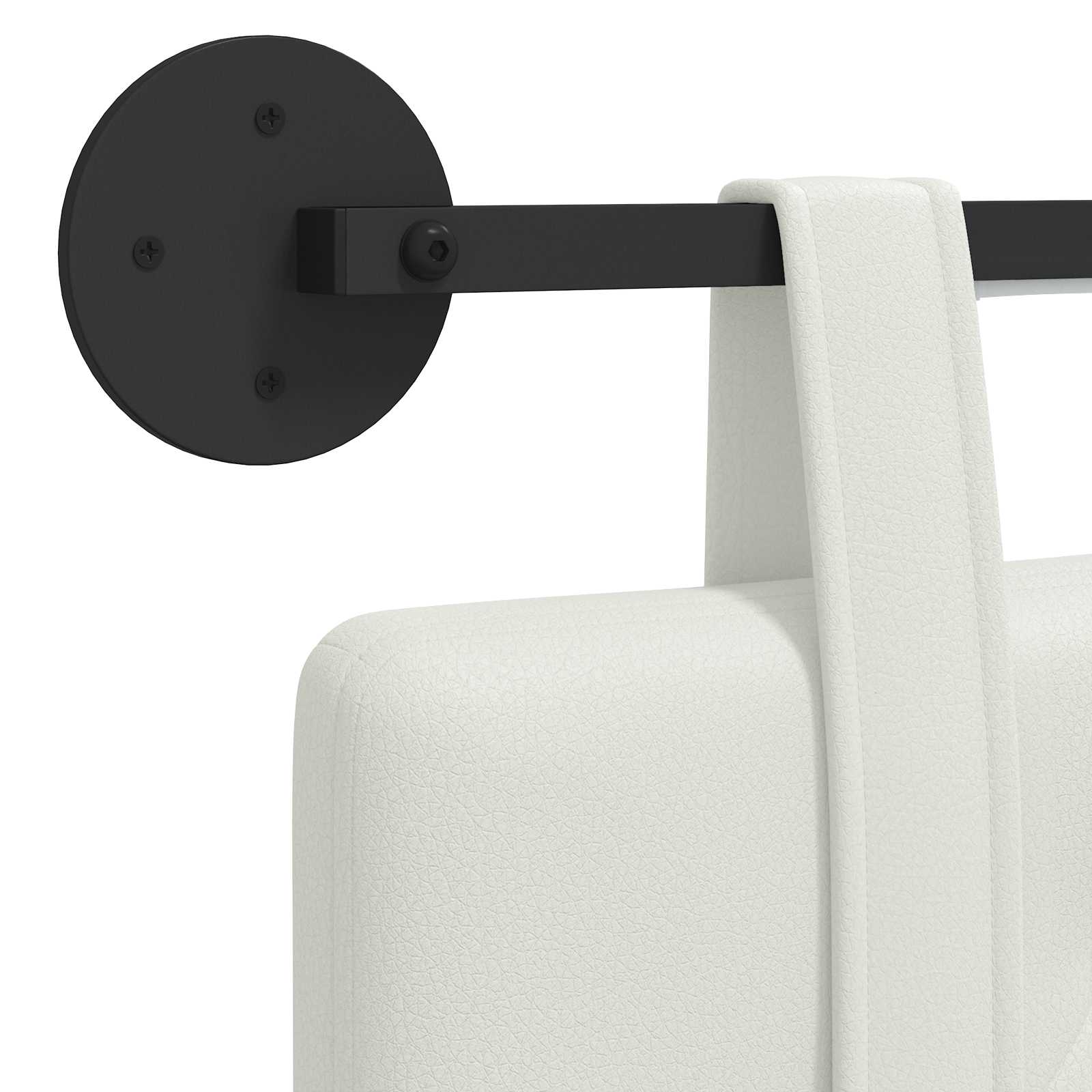 Tête de lit suspendue Avec lumière LED Blanc Simili cuir - XIOS