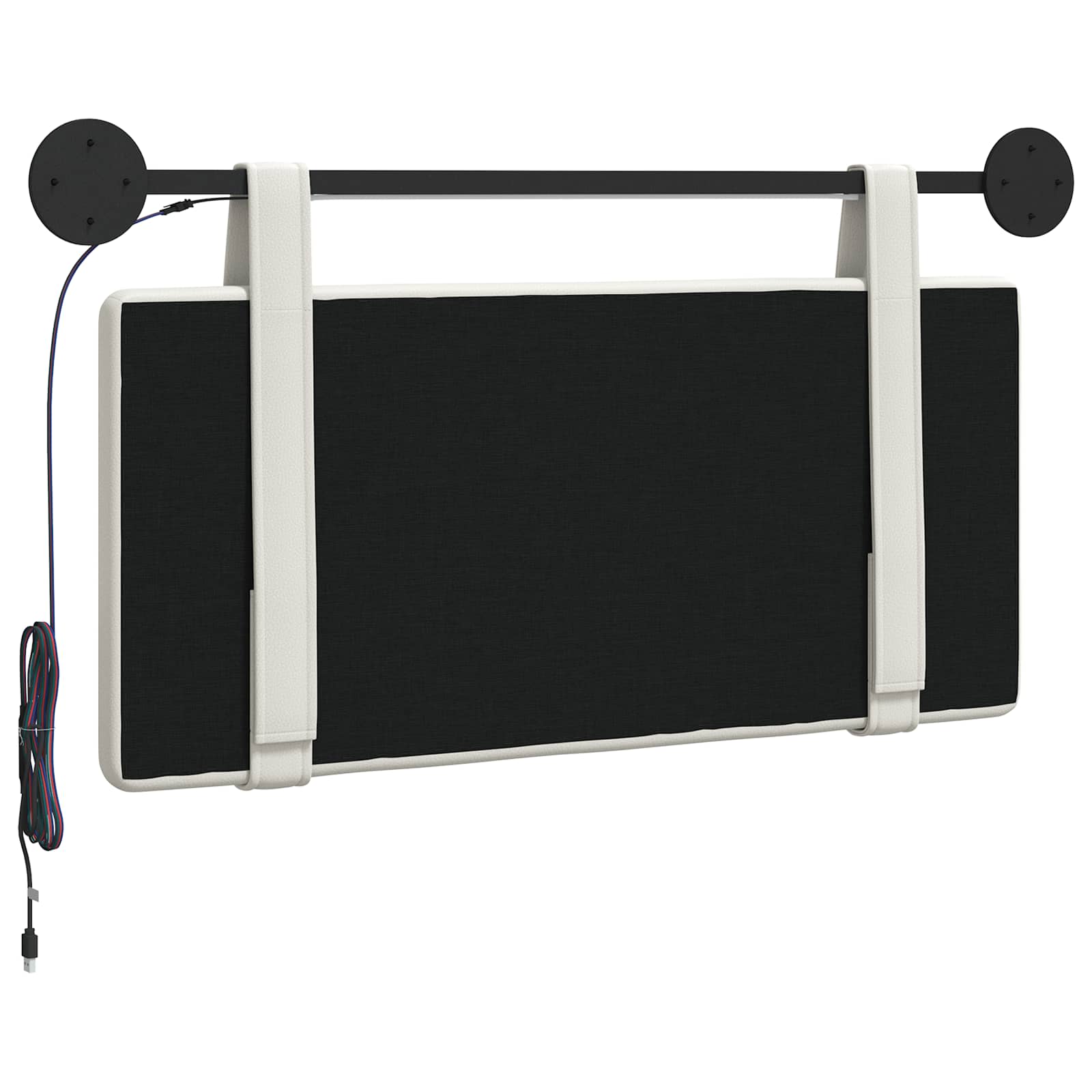Tête de lit suspendue Avec lumière LED Blanc Simili cuir - XIOS