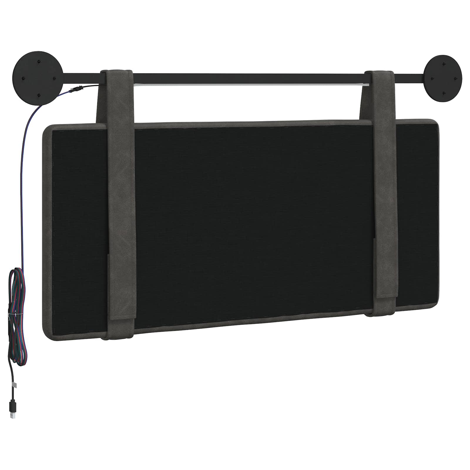Tête de lit suspendue Avec lumière LED Noir PU antique - XIOS