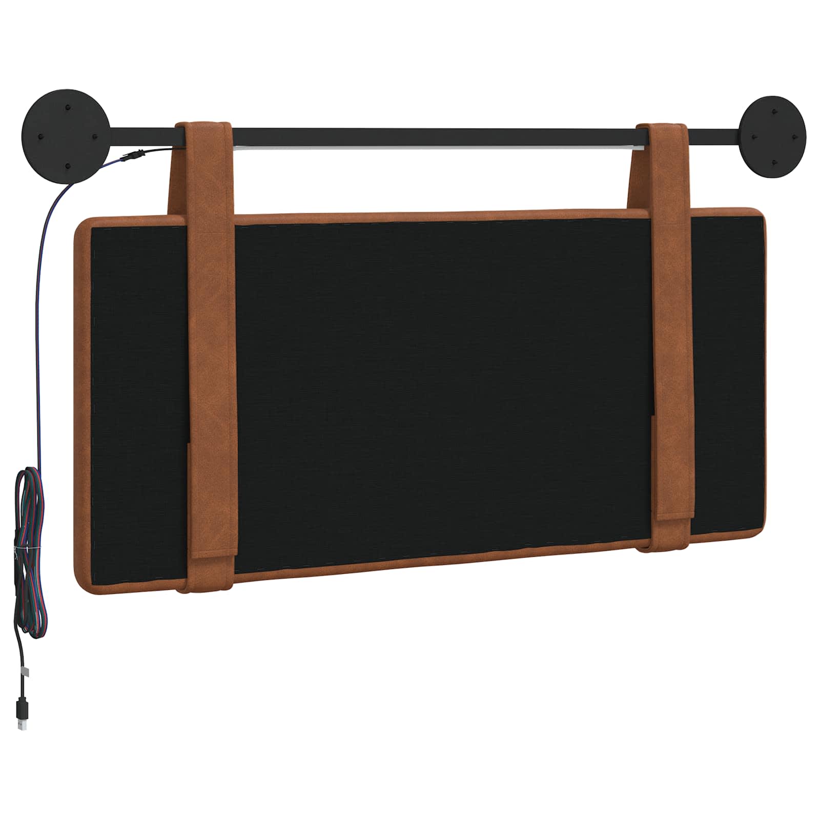 Tête de lit suspendue Avec lumière LED Marron PU antique - XIOS