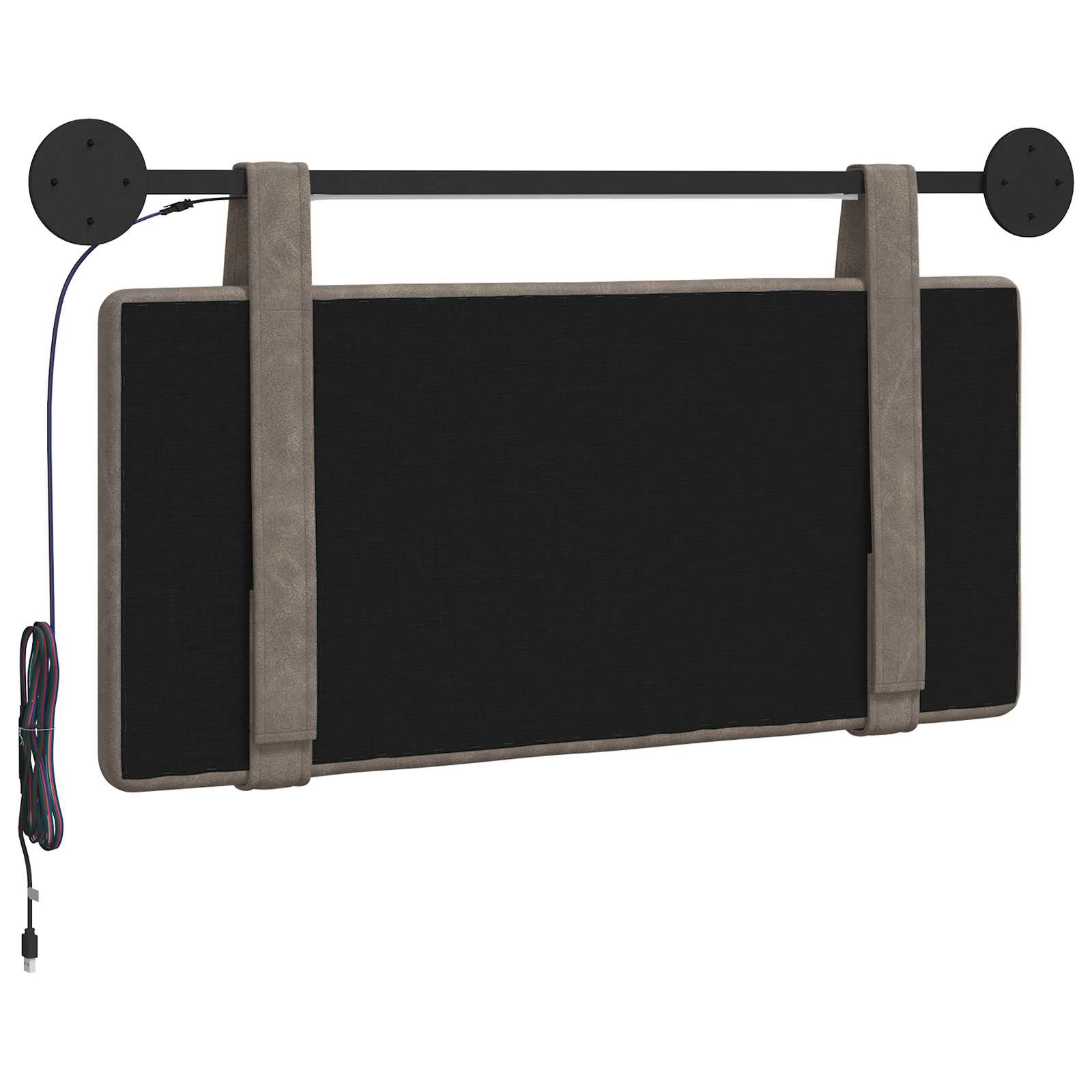 Tête de lit suspendue Avec lumière LED Gris PU antique - XIOS