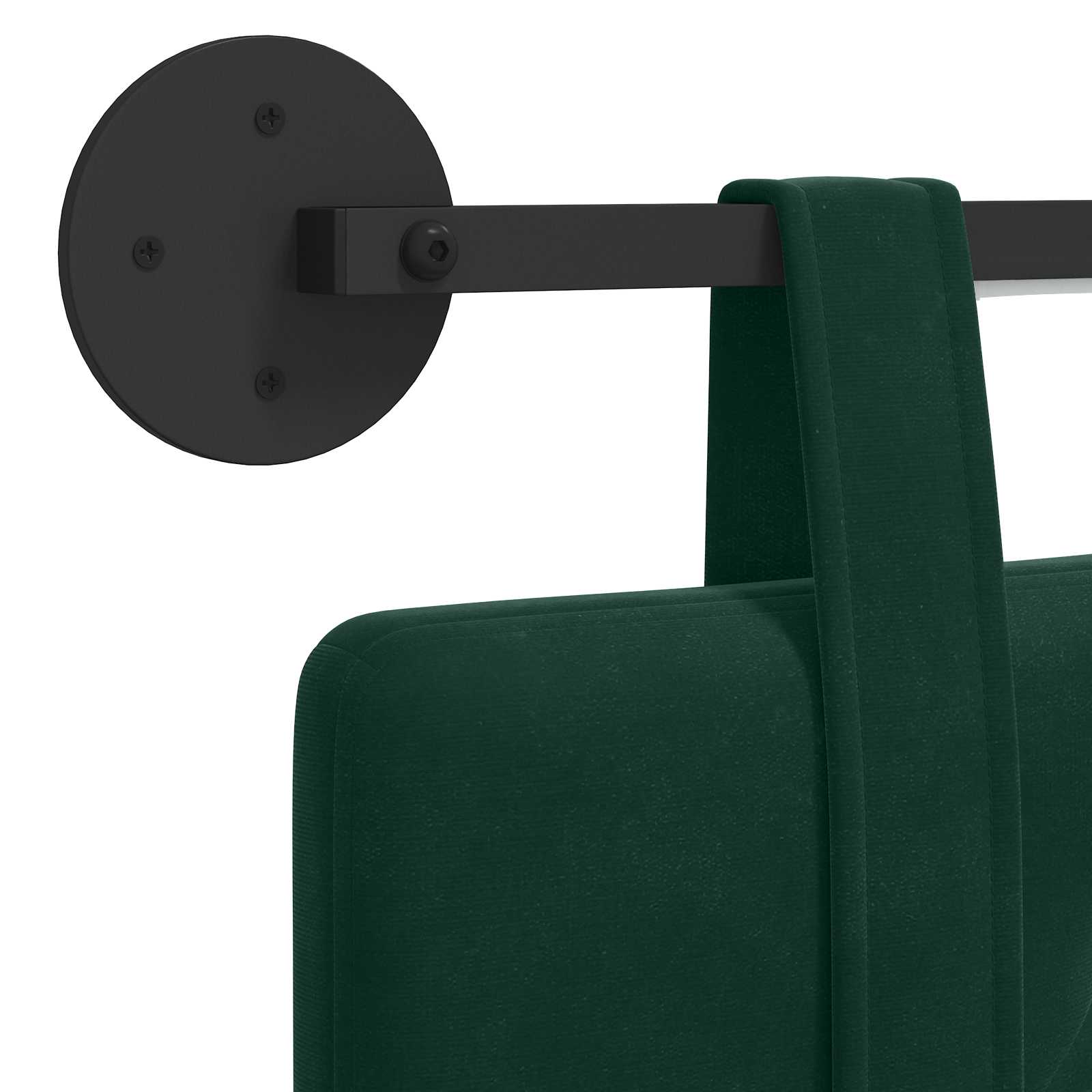 Tête de lit suspendue Avec lumière LED Vert foncé Velours - XIOS
