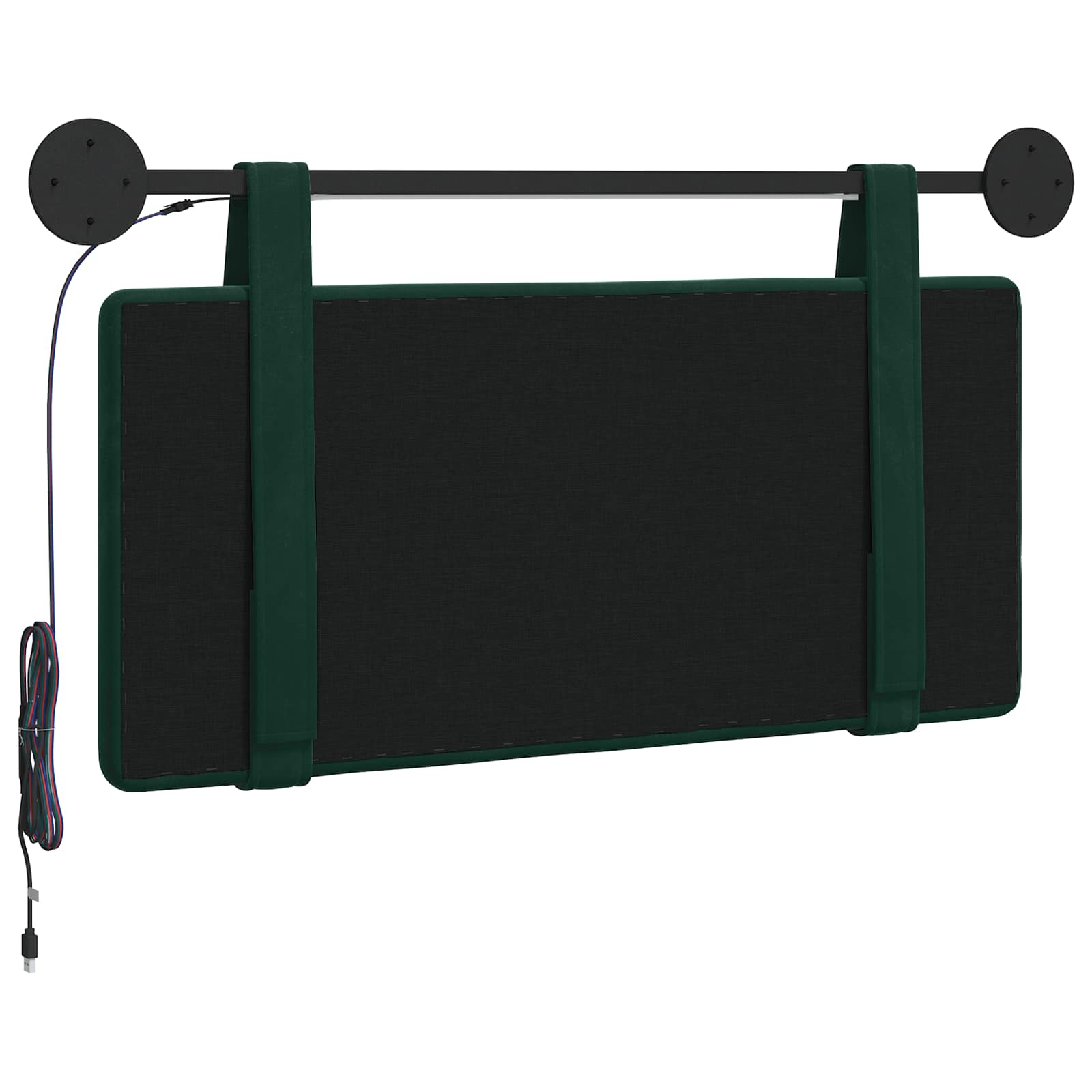 Tête de lit suspendue Avec lumière LED Vert foncé Velours - XIOS