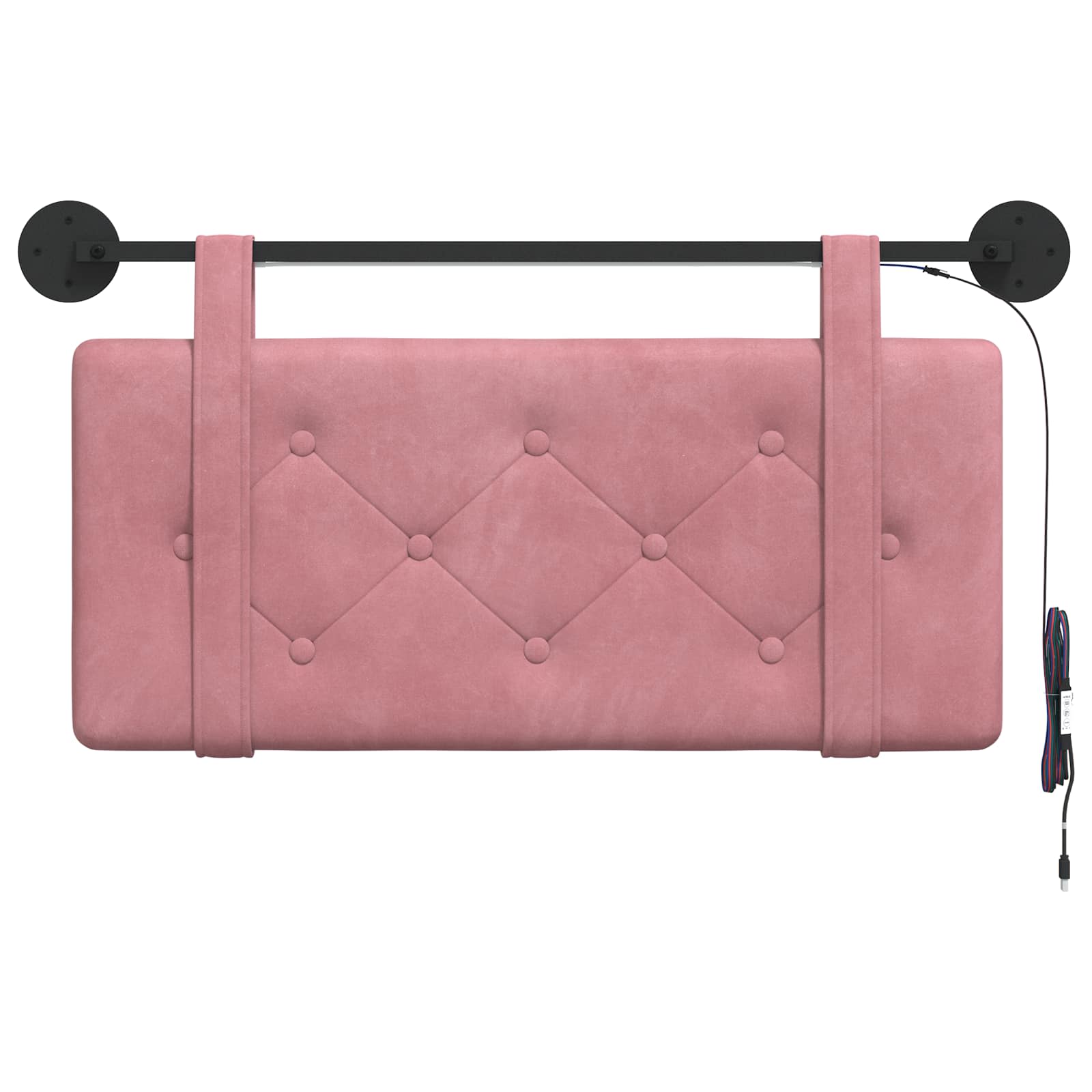 Tête de lit suspendue Avec lumière LED Rose Velours - XIOS