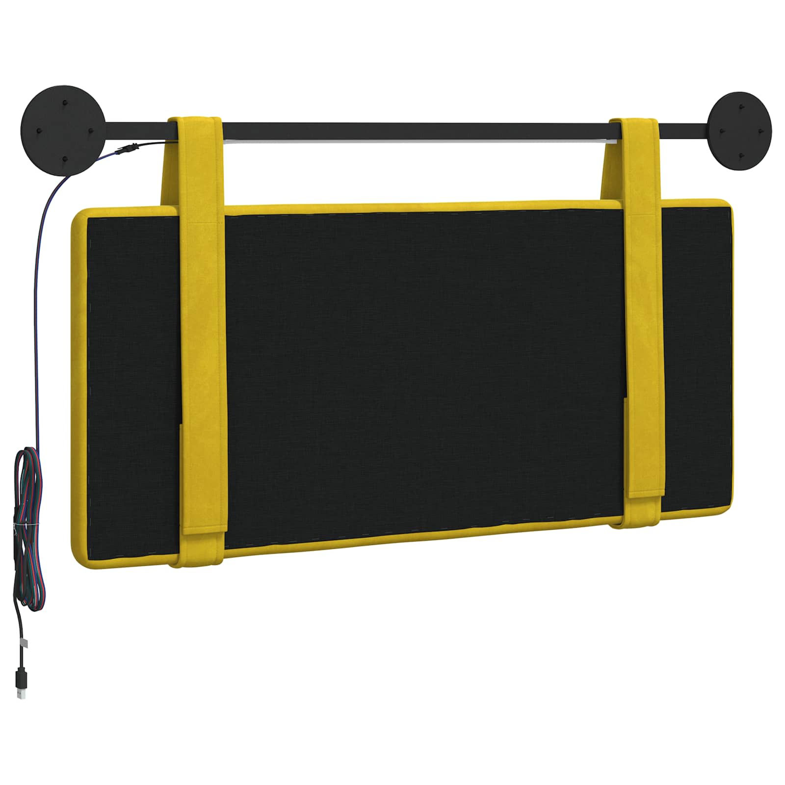 Tête de lit suspendue Avec lumière LED Jaune Velours - XIOS