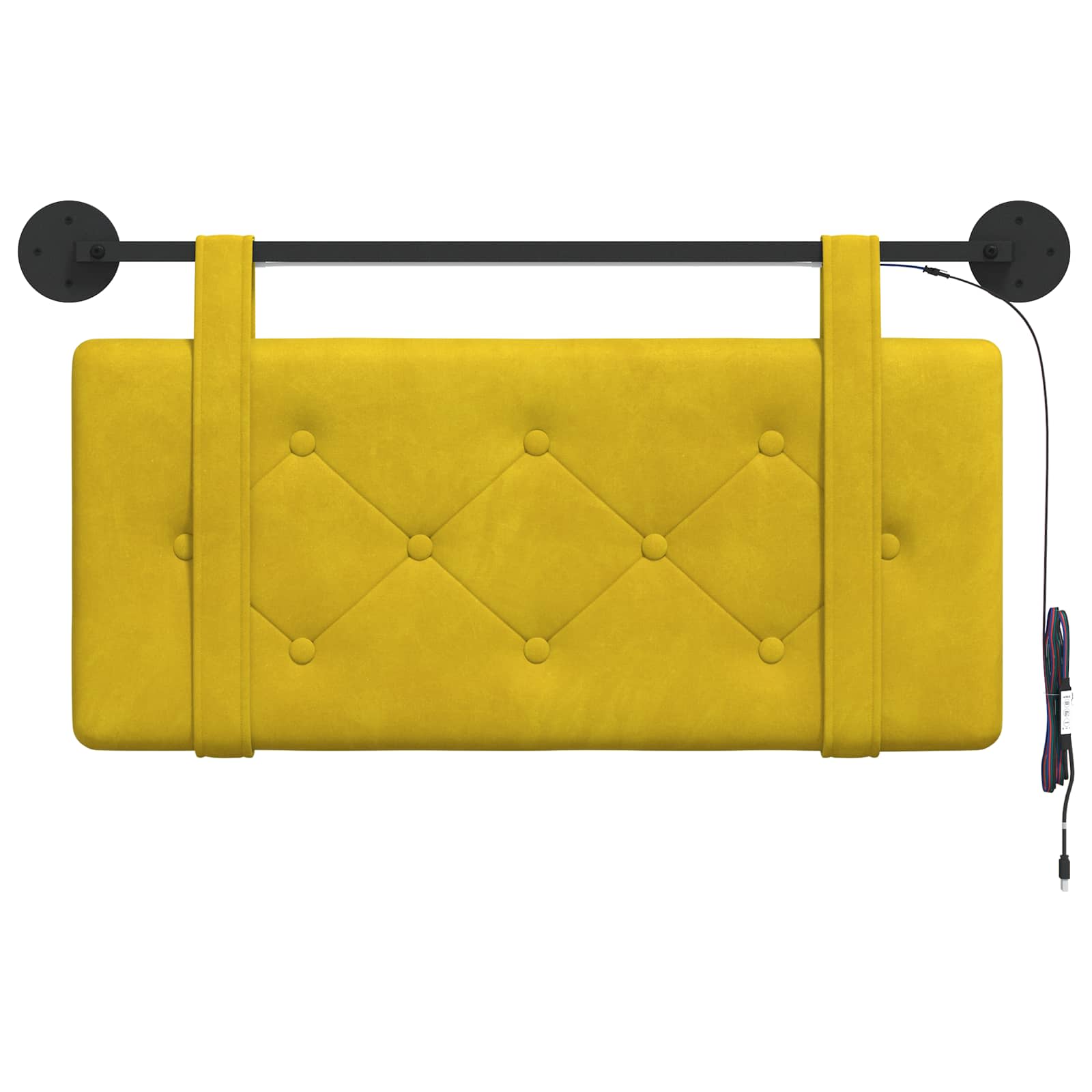 Tête de lit suspendue Avec lumière LED Jaune Velours - XIOS