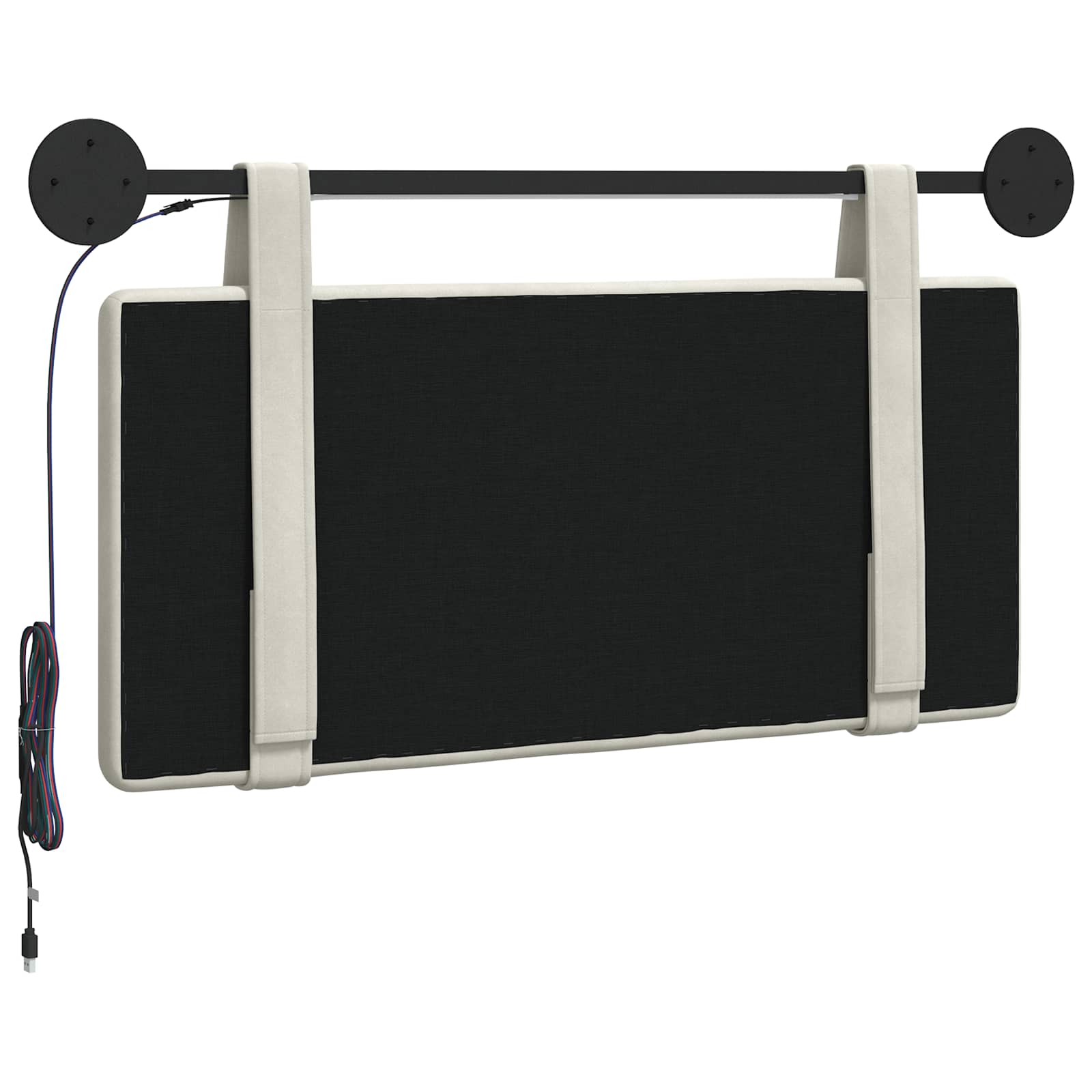 Tête de lit suspendue Avec lumière LED Crème Velours - XIOS