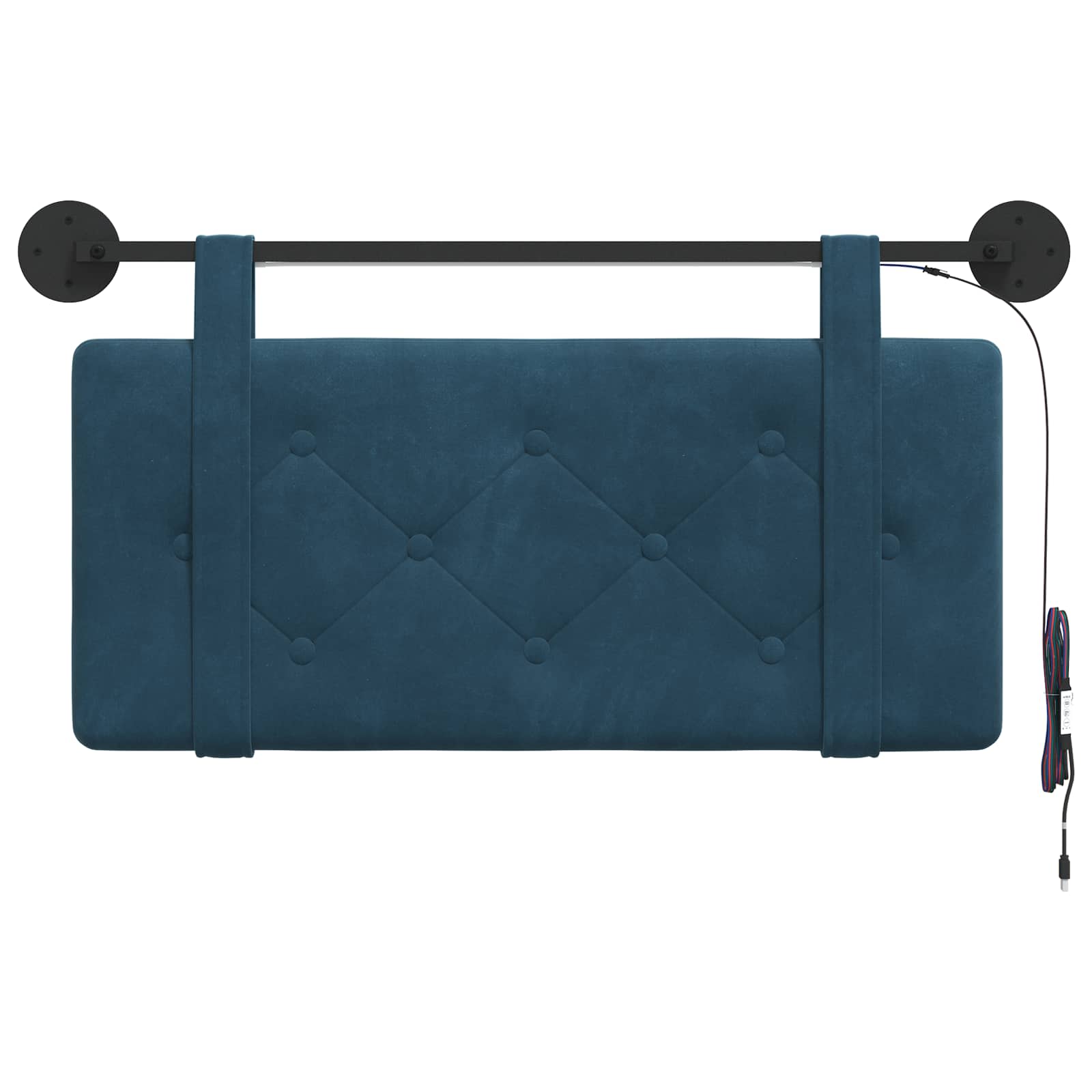 Tête de lit suspendue Avec lumière LED Bleu Velours - XIOS