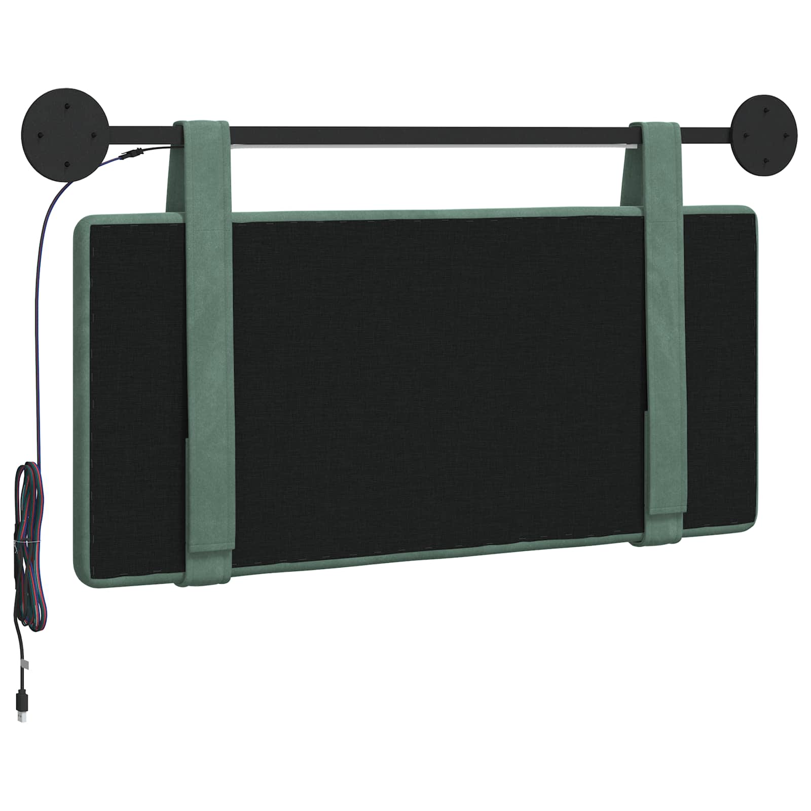 Tête de lit suspendue Avec lumière LED Vert Mer Velours - XIOS