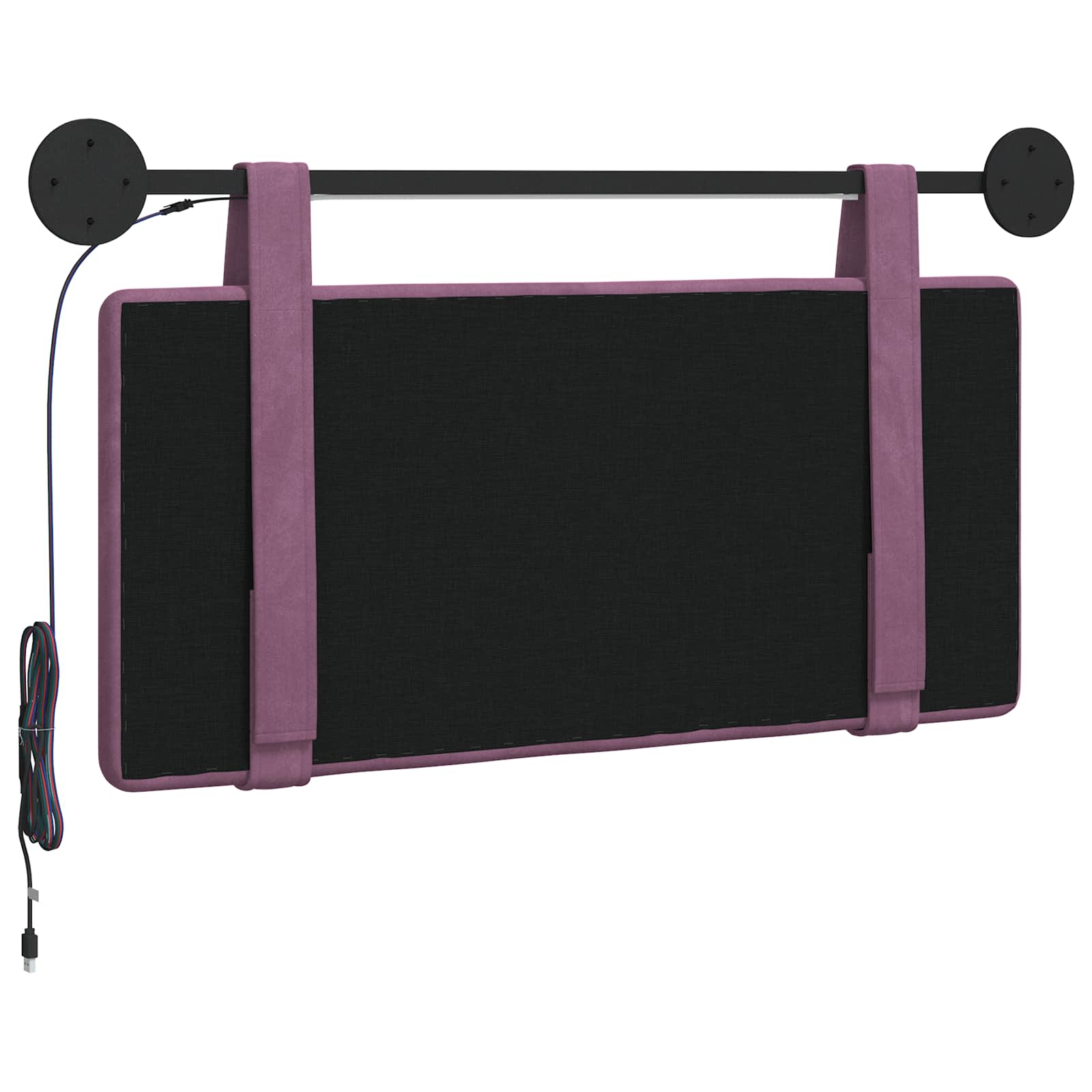 Tête de lit suspendue Avec lumière LED Pourpre Velours - XIOS