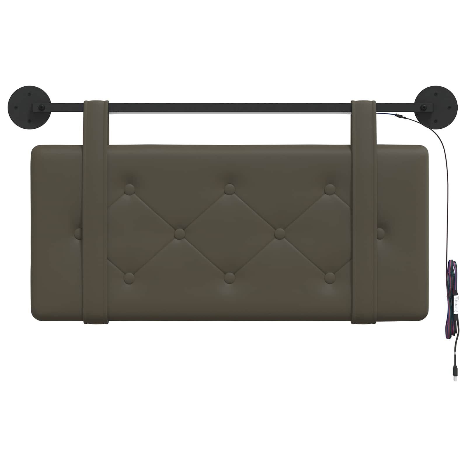 Tête de lit suspendue Avec lumière LED Gris Simili cuir - XIOS