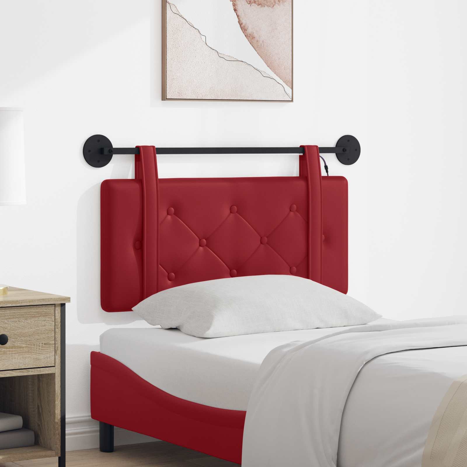 Tête de lit suspendue Avec lumière LED Bordeaux Simili cuir - XIOS