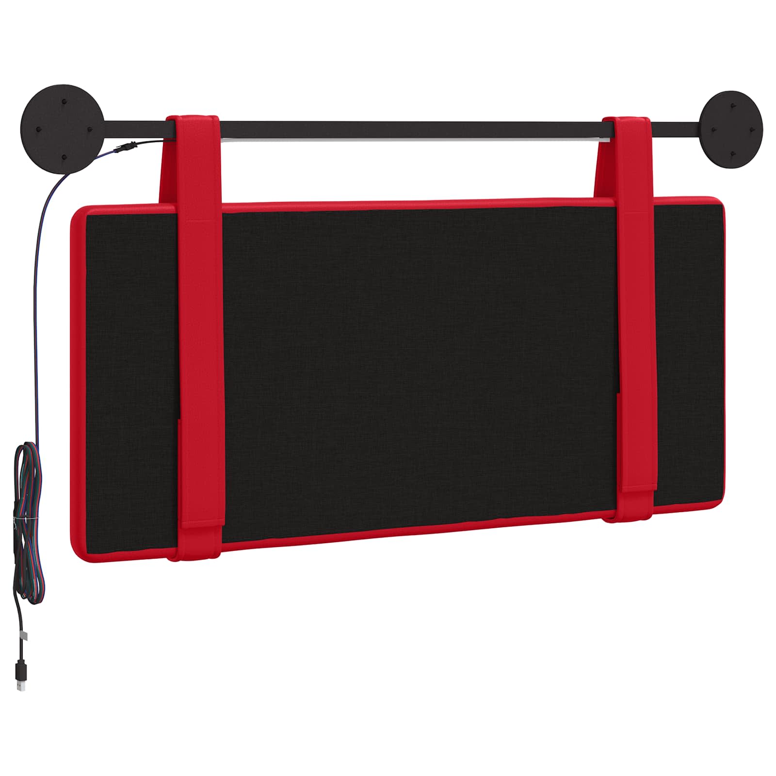 Tête de lit suspendue Avec lumière LED Rouge Simili cuir - XIOS