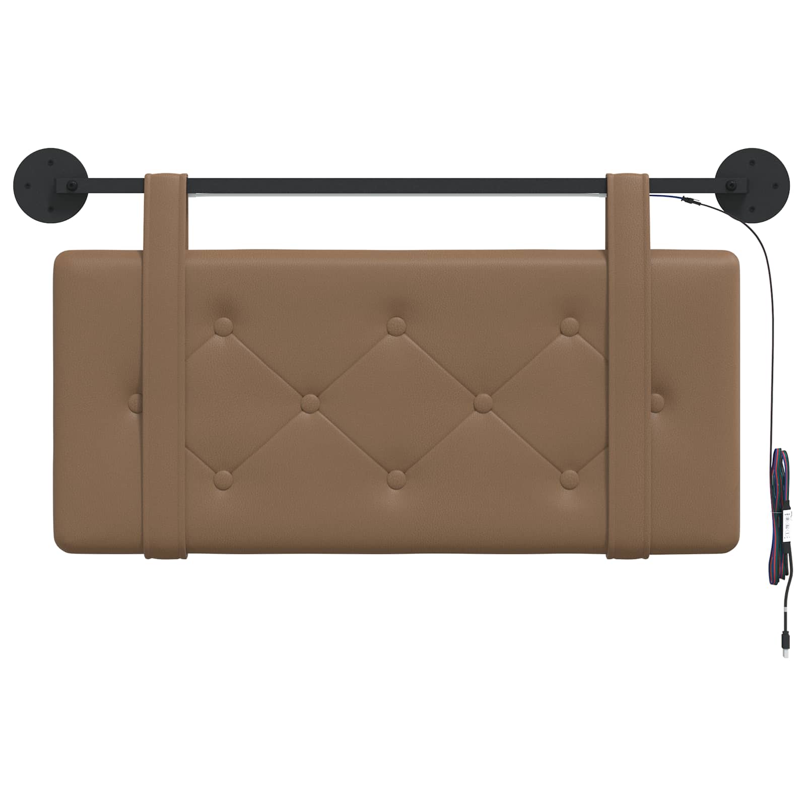 Tête de lit suspendue Avec lumière LED Cappuccino Simili cuir - XIOS