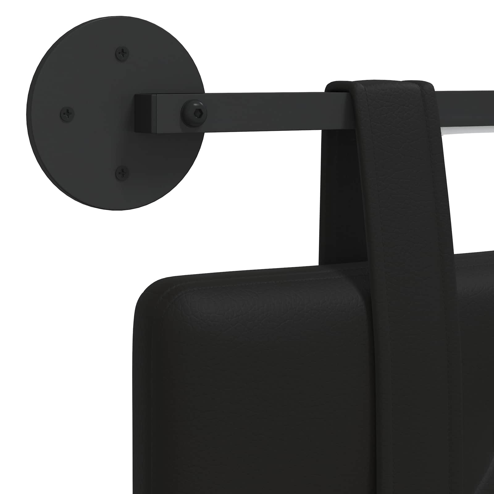 Tête de lit suspendue Avec lumière LED Noir Simili cuir - XIOS