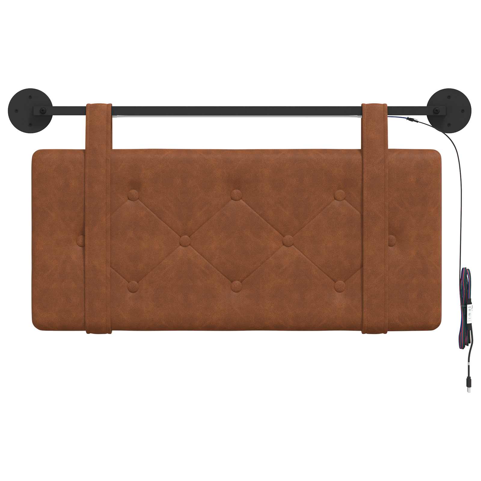 Tête de lit suspendue Avec lumière LED Marron PU antique - XIOS