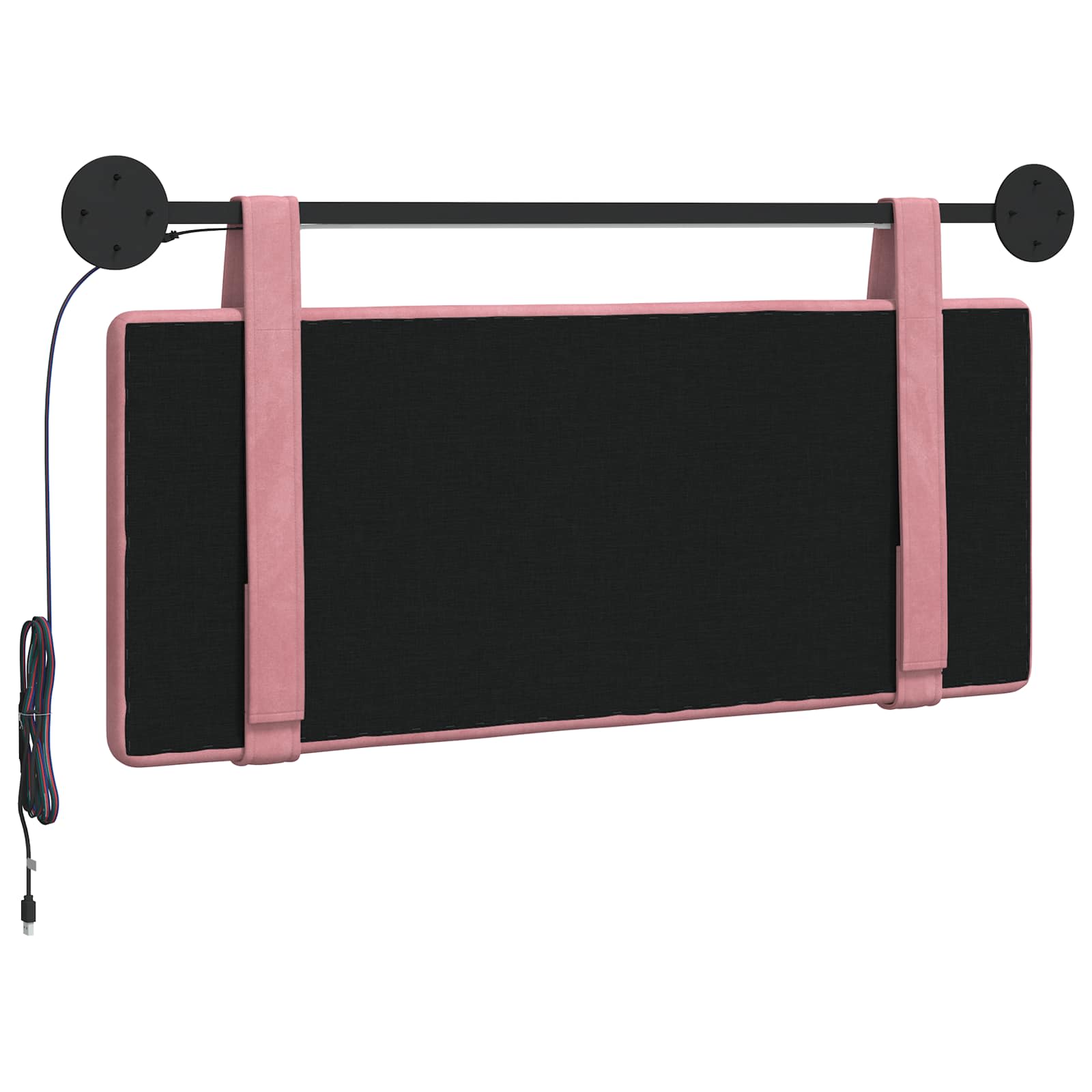 Tête de lit suspendue Avec lumière LED Rose Velours - XIOS
