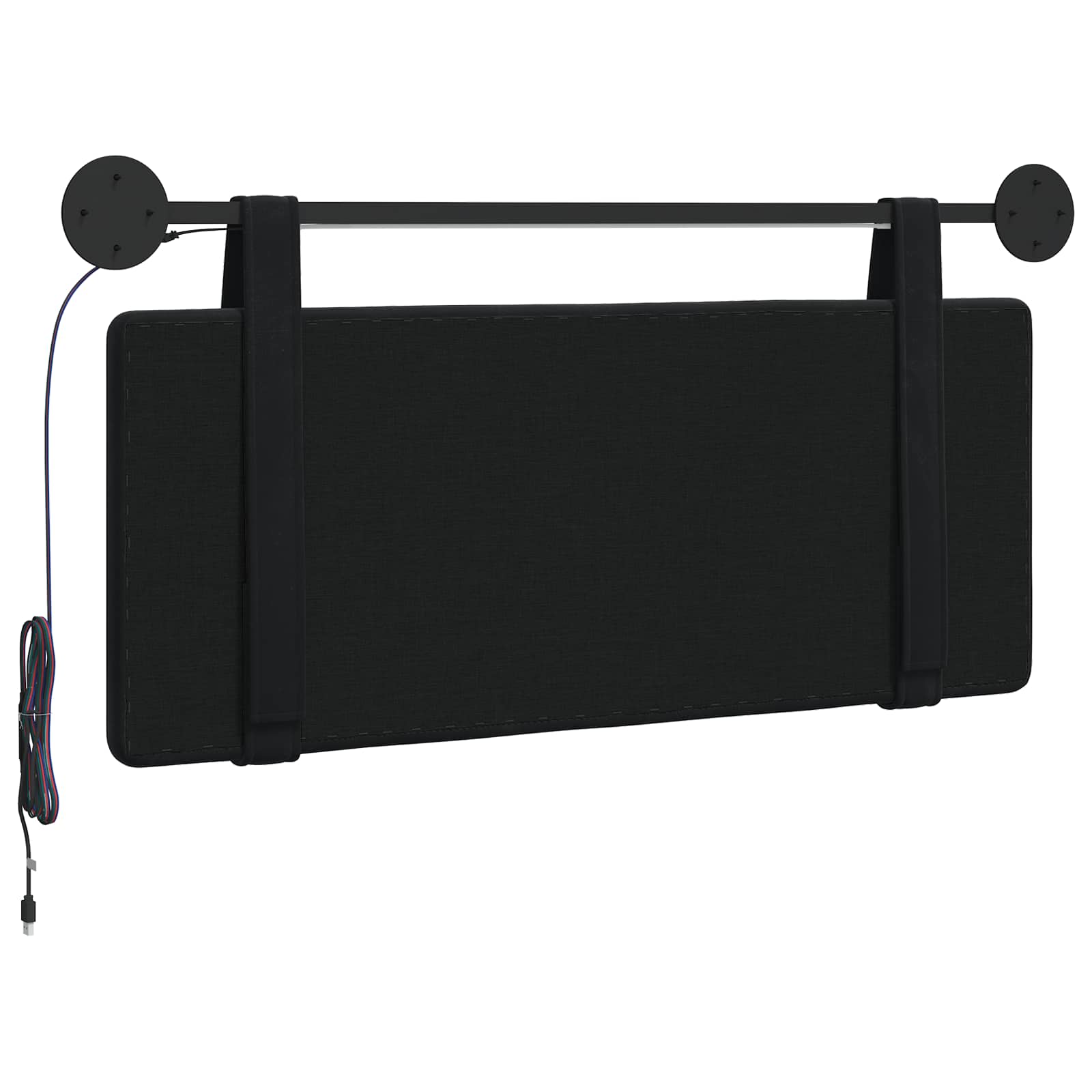 Tête de lit suspendue Avec lumière LED Noir Velours - XIOS