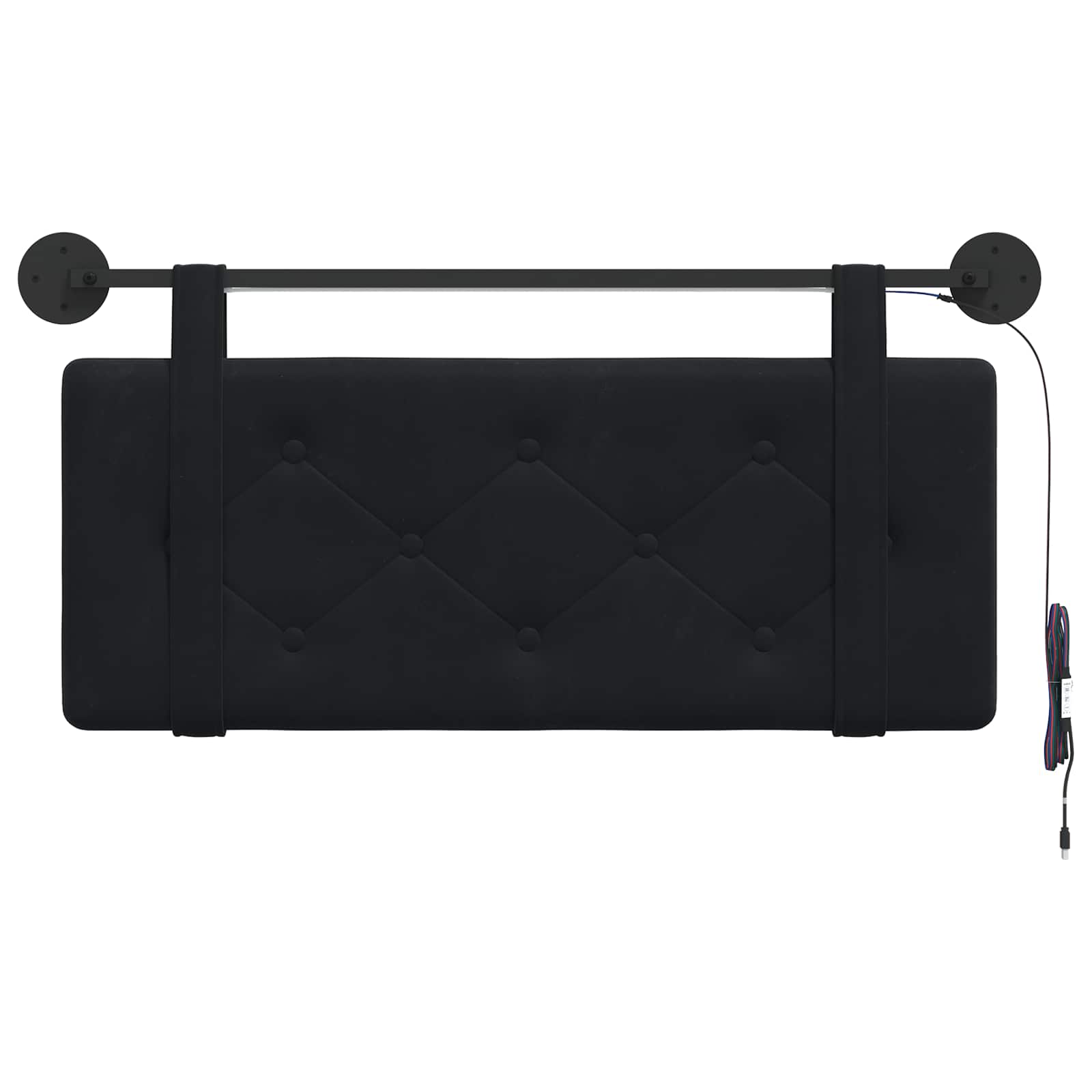 Tête de lit suspendue Avec lumière LED Noir Velours - XIOS