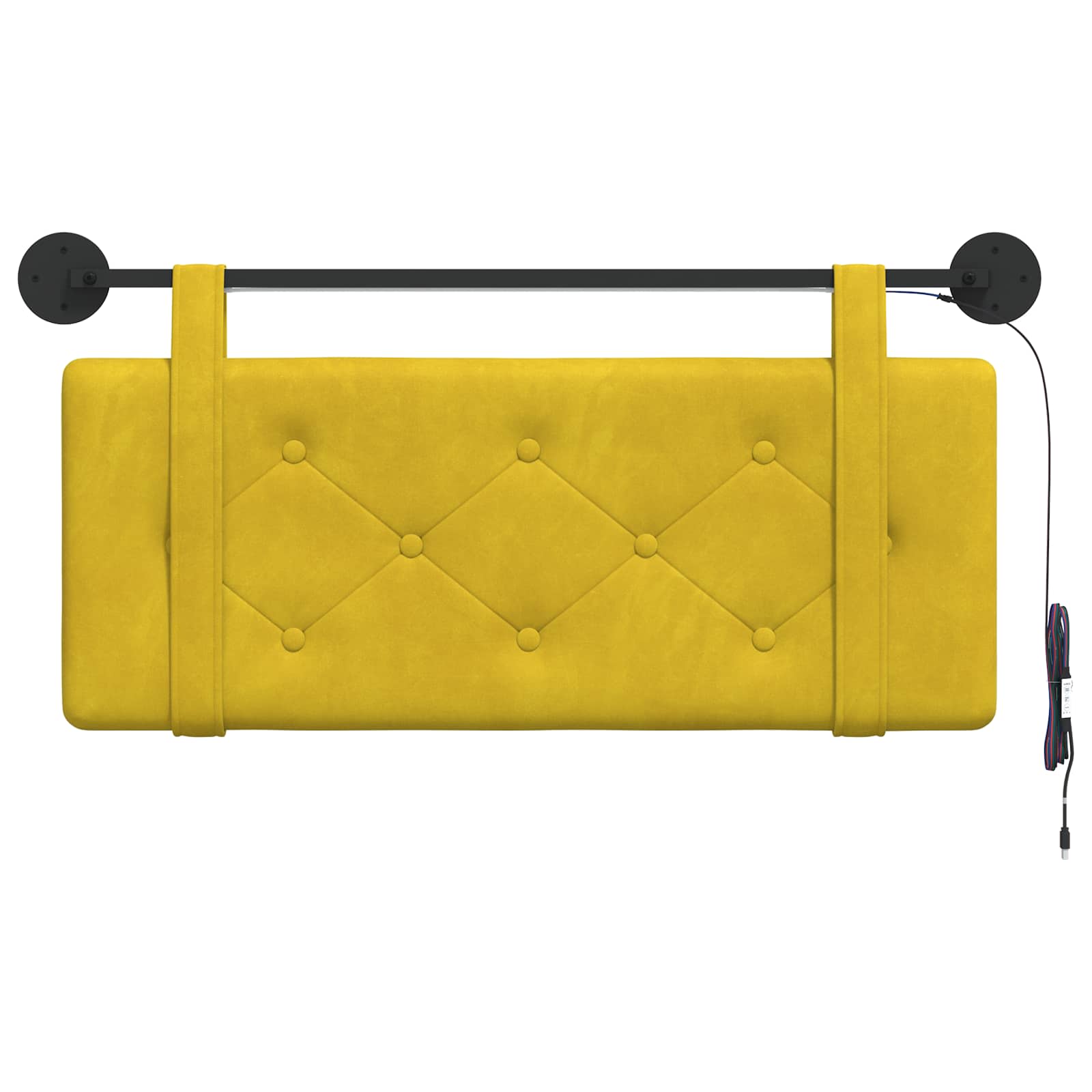 Tête de lit suspendue Avec lumière LED Jaune Velours - XIOS