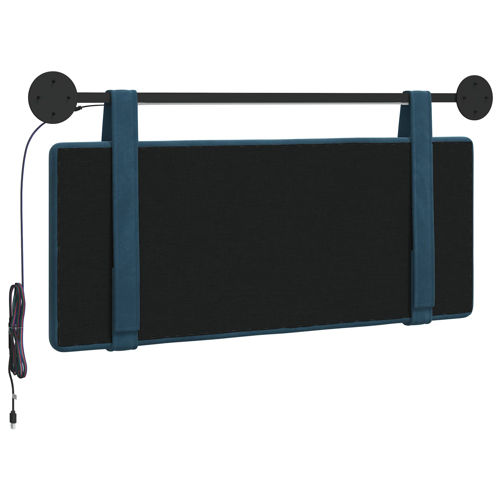 Tête de lit suspendue Avec lumière LED Bleu Velours - XIOS
