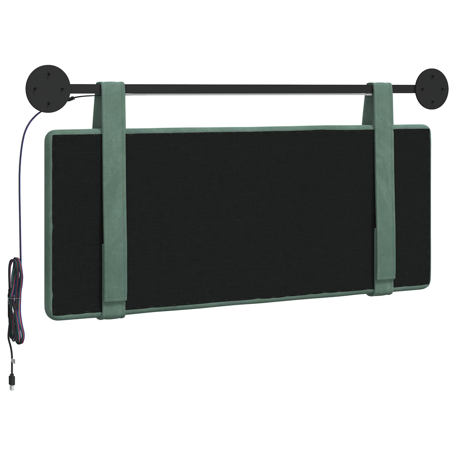 Tête de lit suspendue Avec lumière LED Vert Mer Velours - XIOS