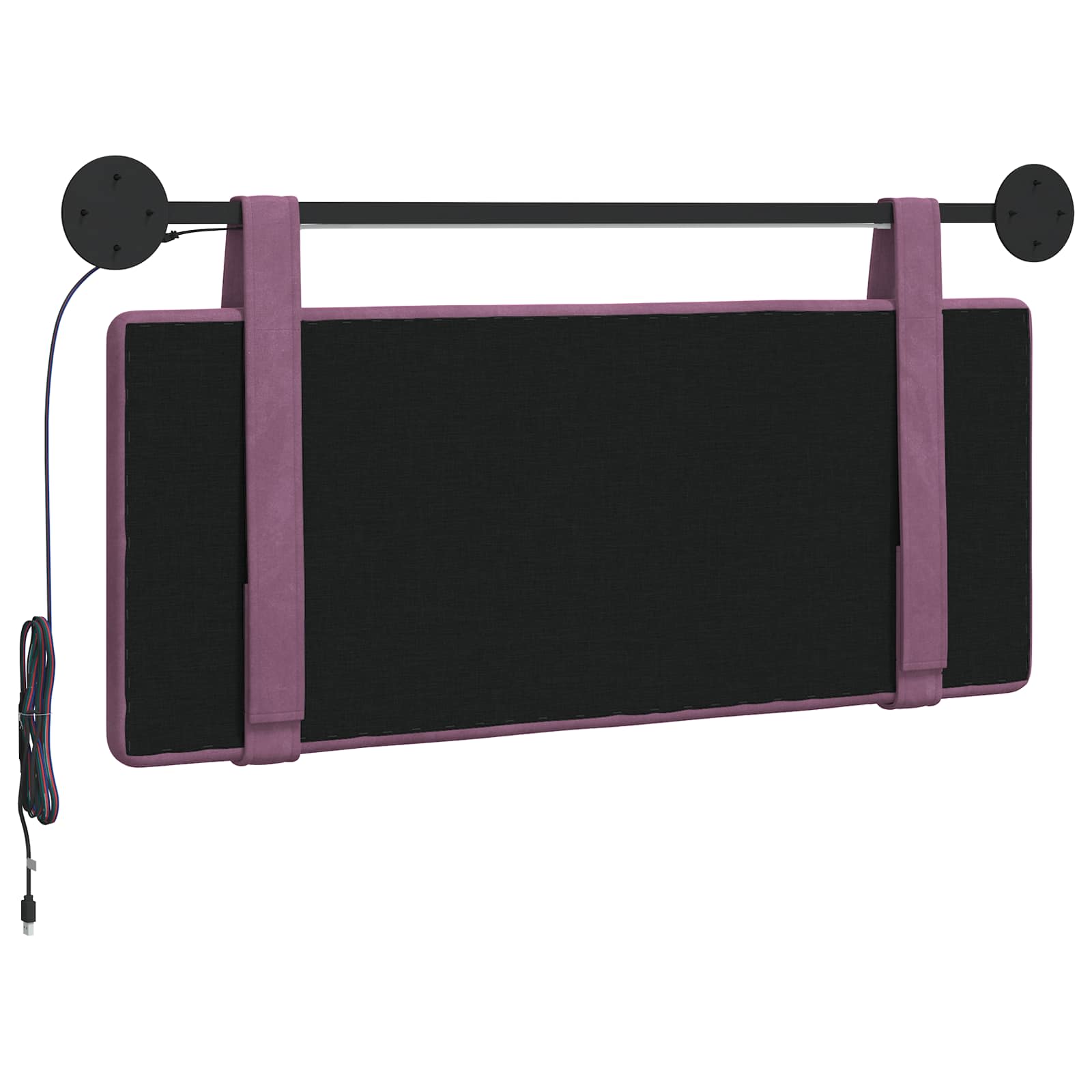 Tête de lit suspendue Avec lumière LED Pourpre Velours - XIOS