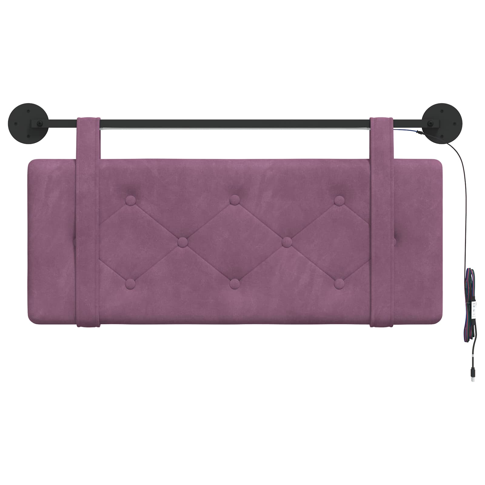 Tête de lit suspendue Avec lumière LED Pourpre Velours - XIOS