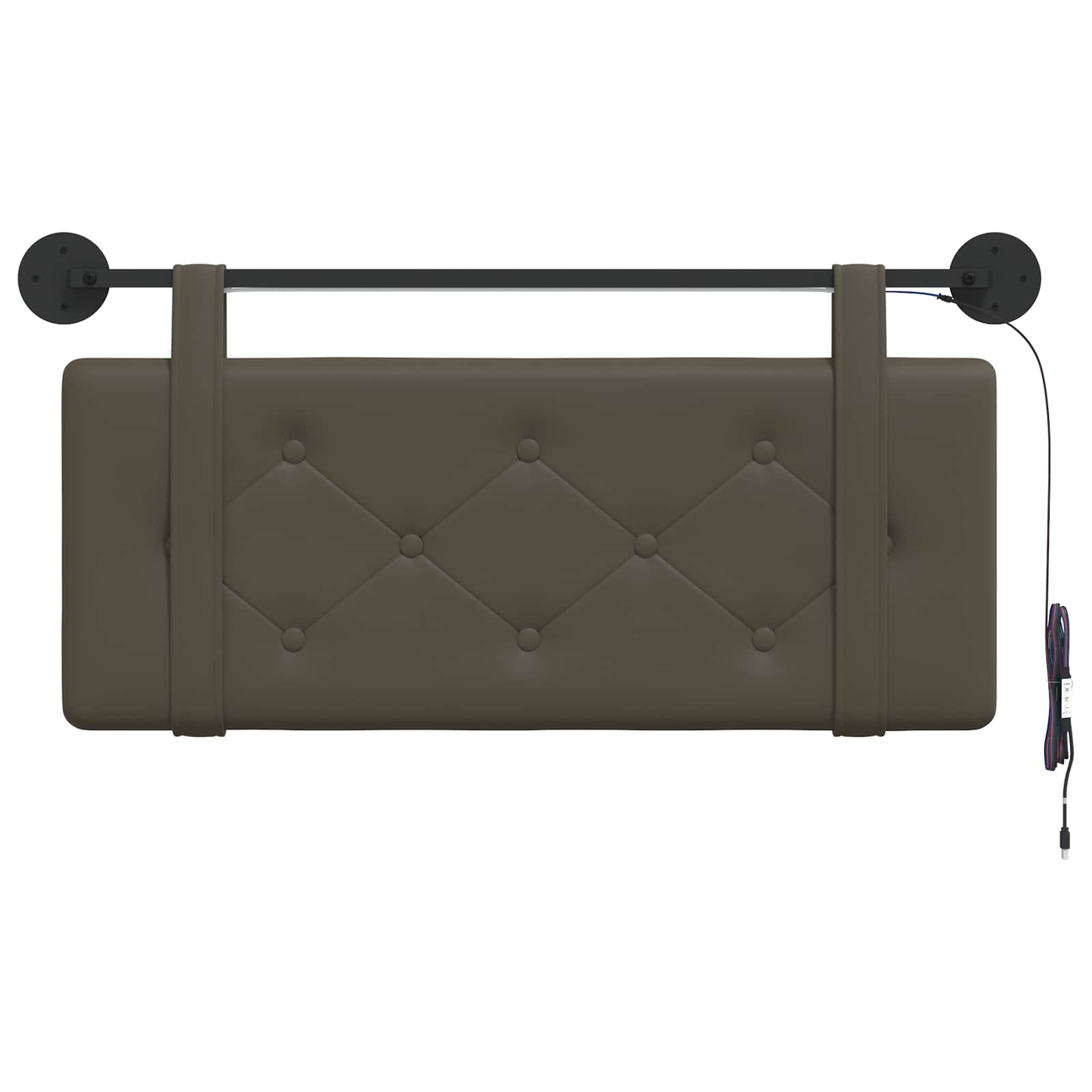 Tête de lit suspendue Avec lumière LED Gris Simili cuir - XIOS