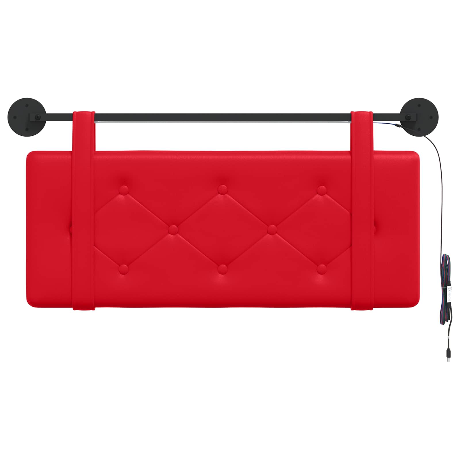 Tête de lit suspendue Avec lumière LED Rouge Simili cuir - XIOS