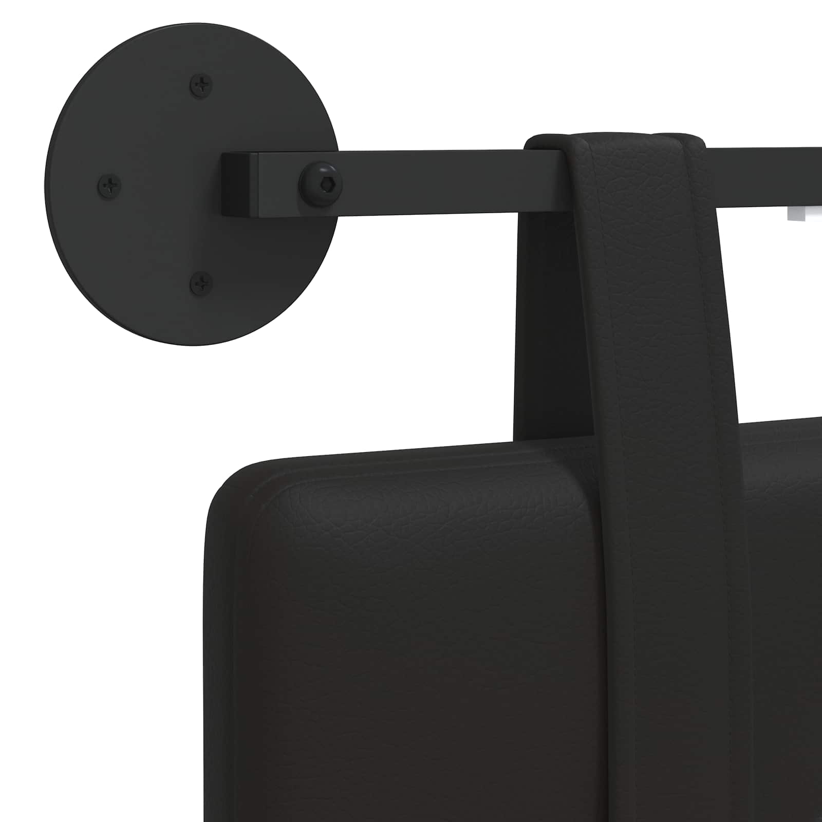 Tête de lit suspendue Avec lumière LED Noir Simili cuir - XIOS