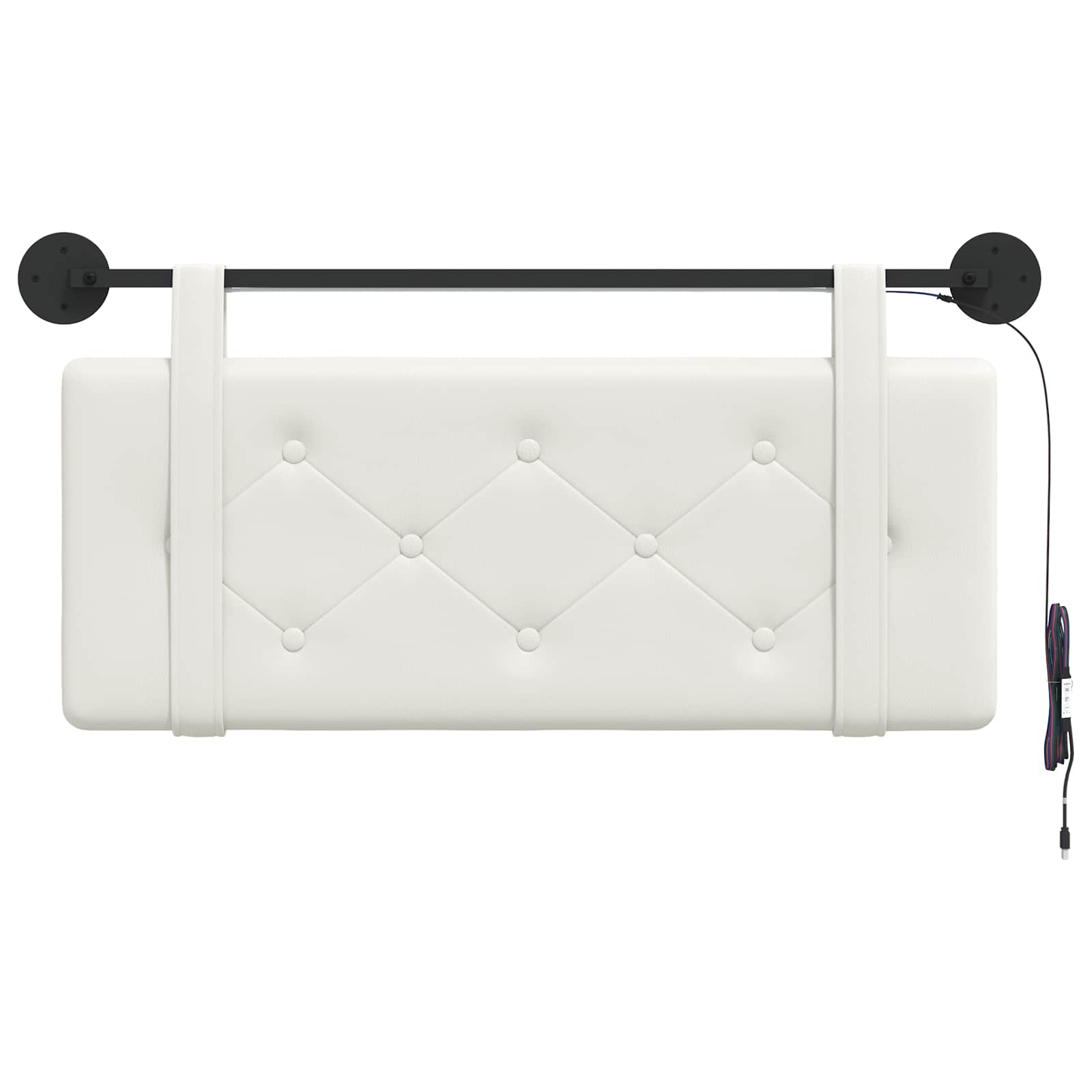 Tête de lit suspendue Avec lumière LED Blanc Simili cuir - XIOS