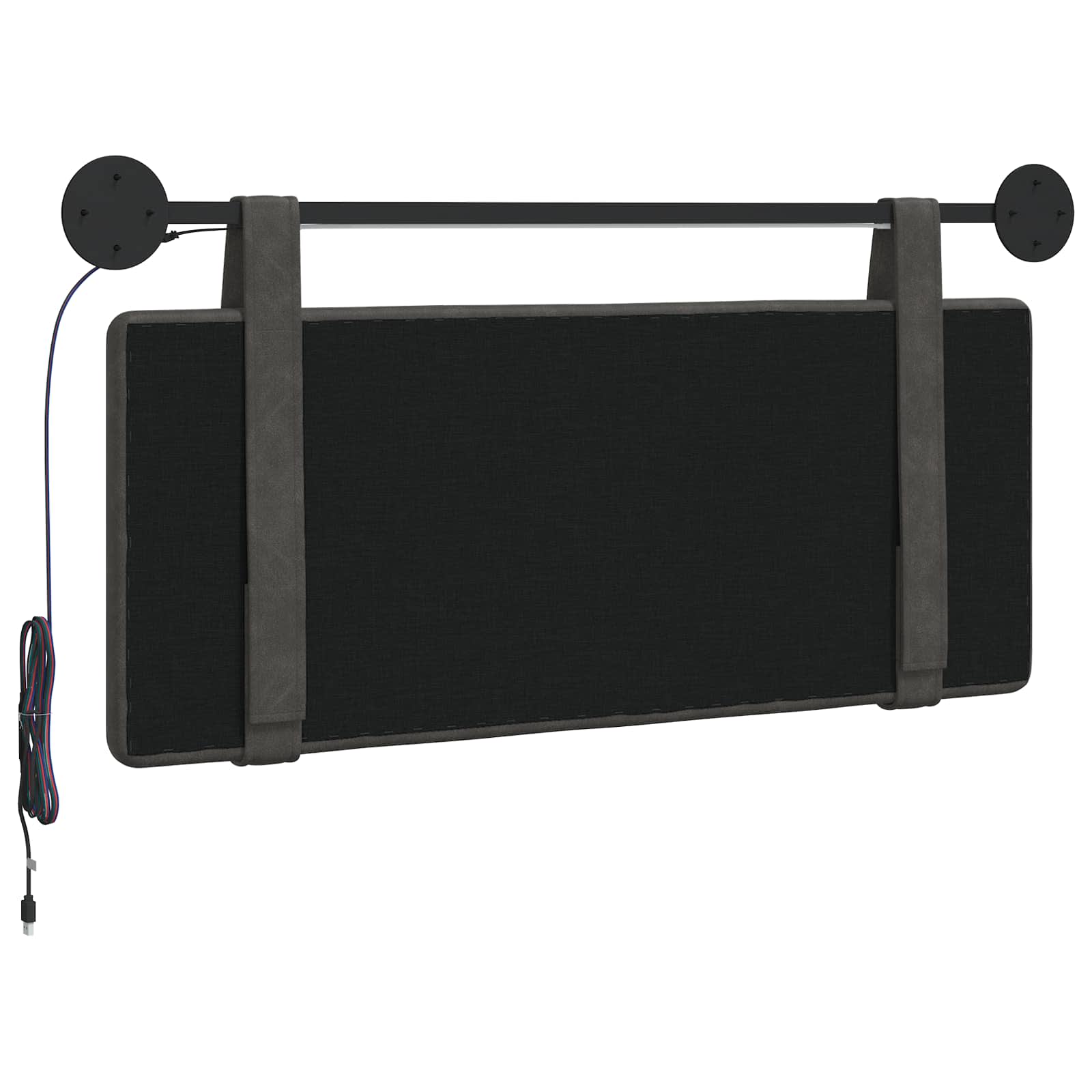 Tête de lit suspendue Avec lumière LED Noir PU antique - XIOS