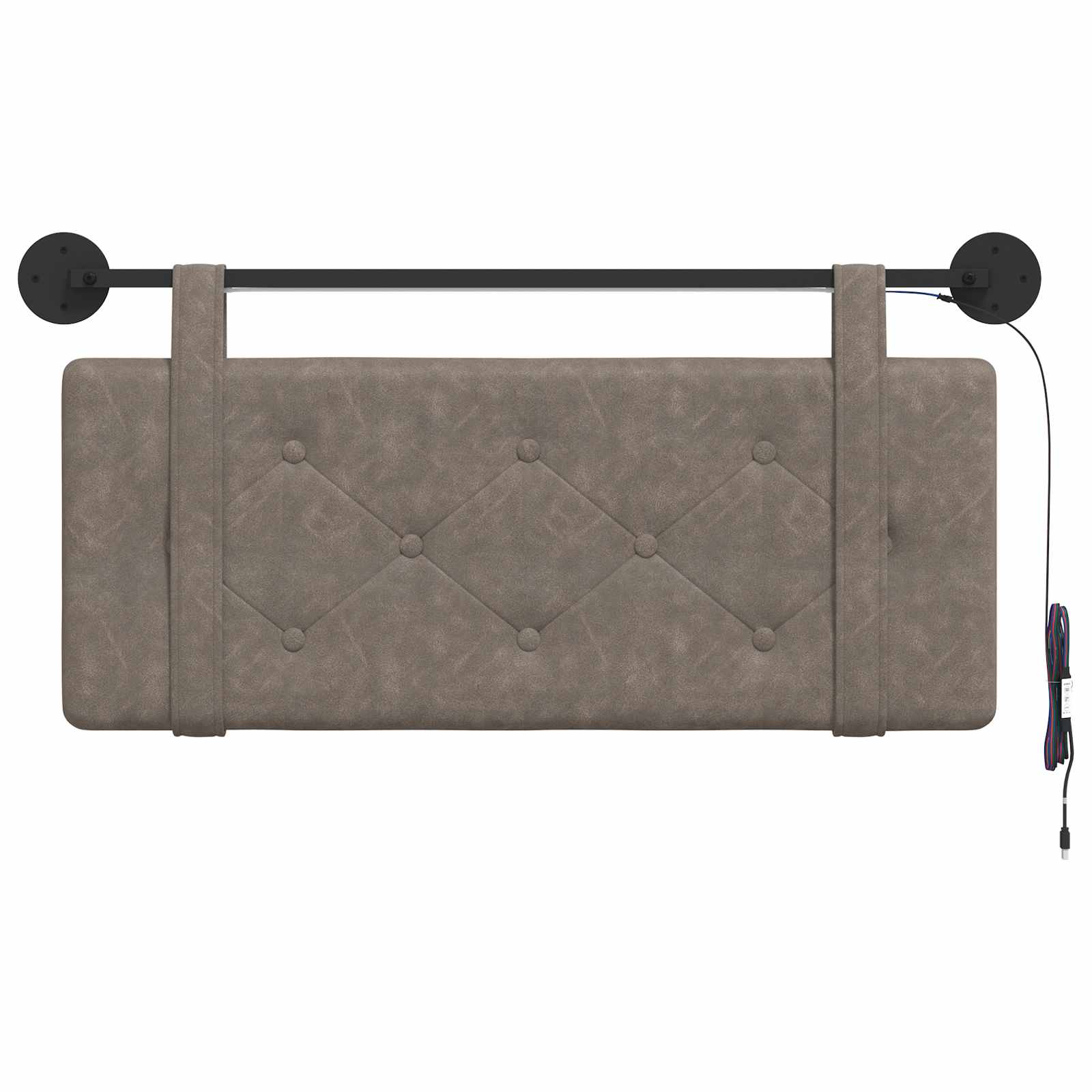 Tête de lit suspendue Avec lumière LED Gris PU antique - XIOS