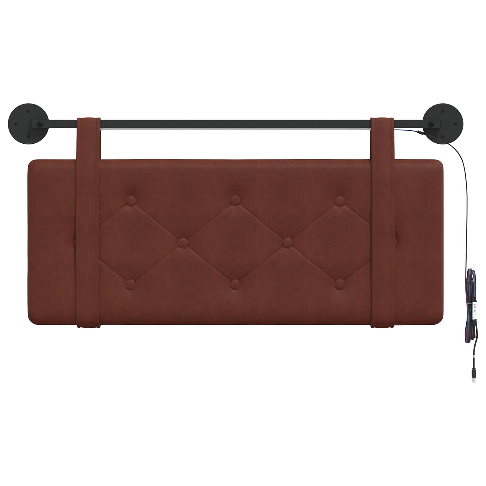 Tête de lit suspendue Avec lumière LED Brun Brillant PU antique - XIOS