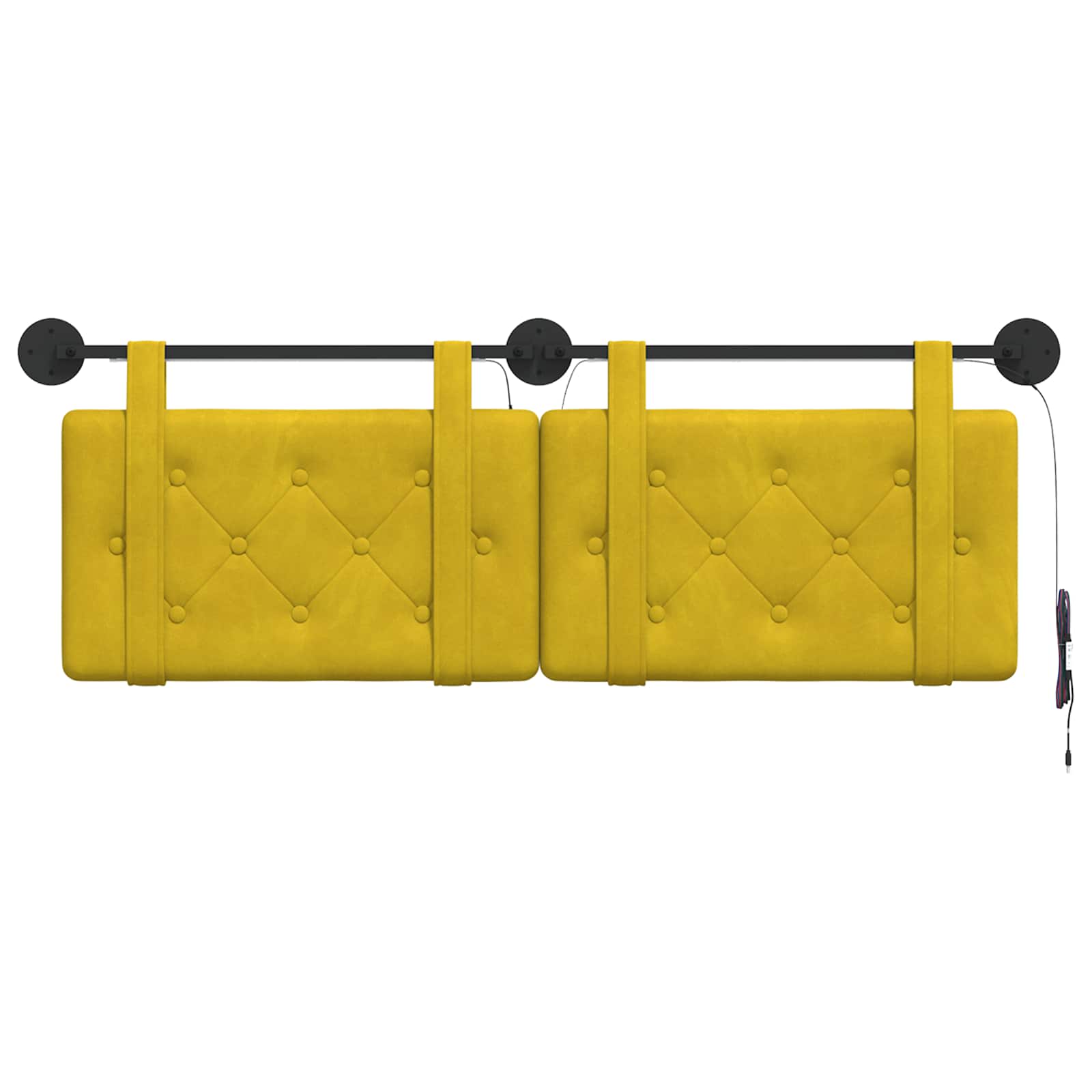 Tête de lit suspendue Avec lumière LED Jaune Velours - XIOS
