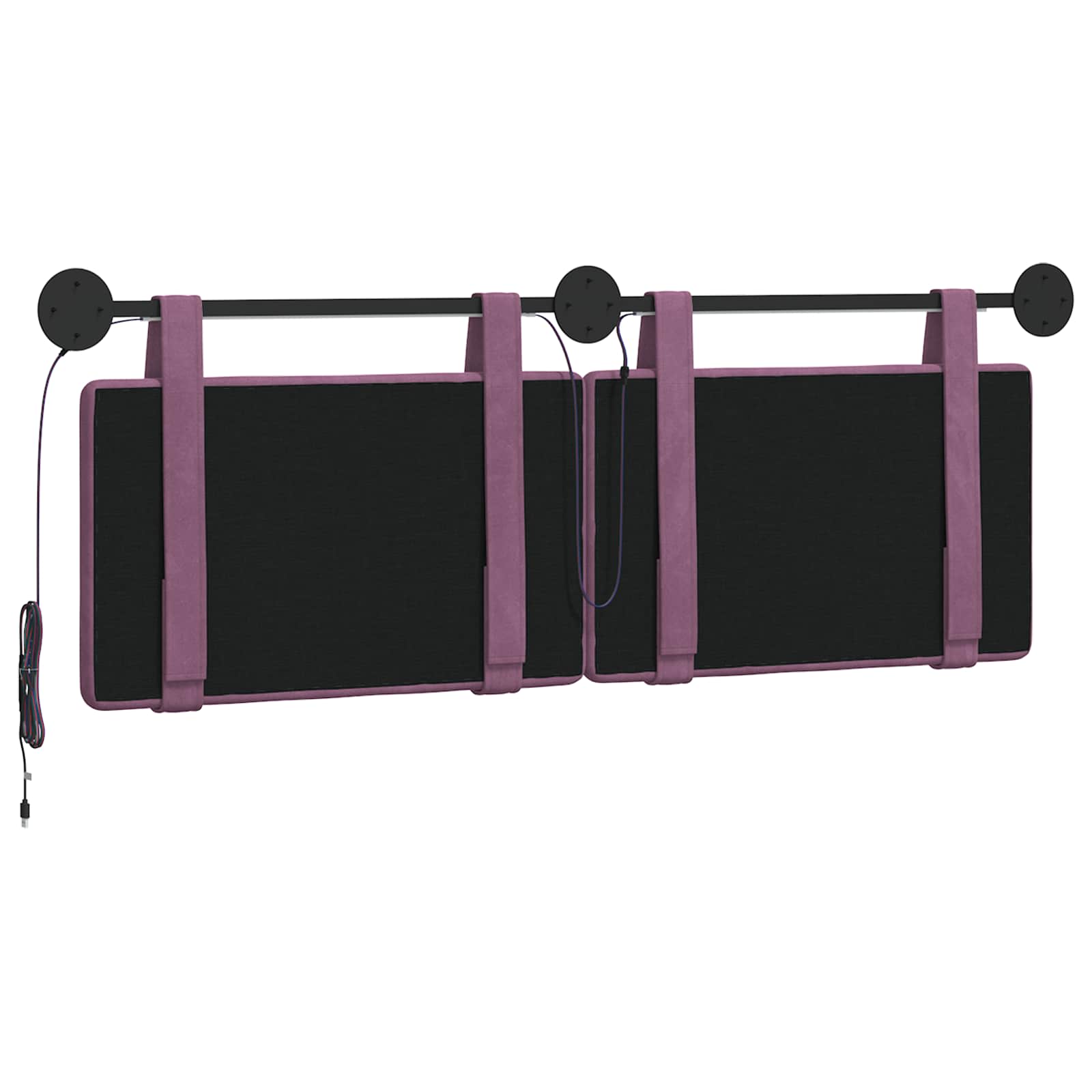 Tête de lit suspendue Avec lumière LED Pourpre Velours - XIOS
