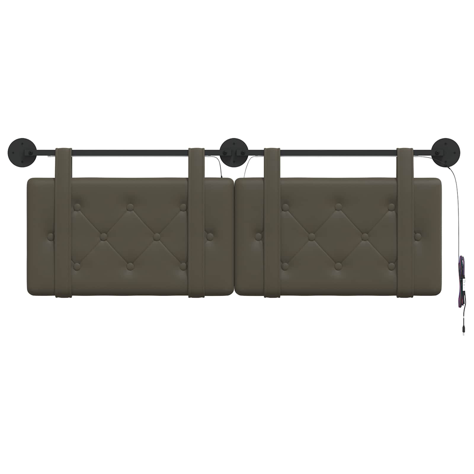 Tête de lit suspendue Avec lumière LED Gris Simili cuir - XIOS