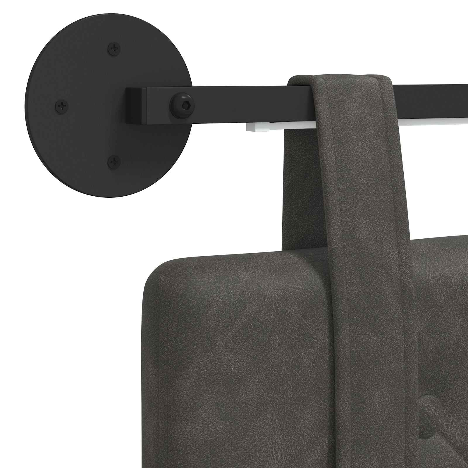 Tête de lit suspendue Avec lumière LED Noir PU antique - XIOS